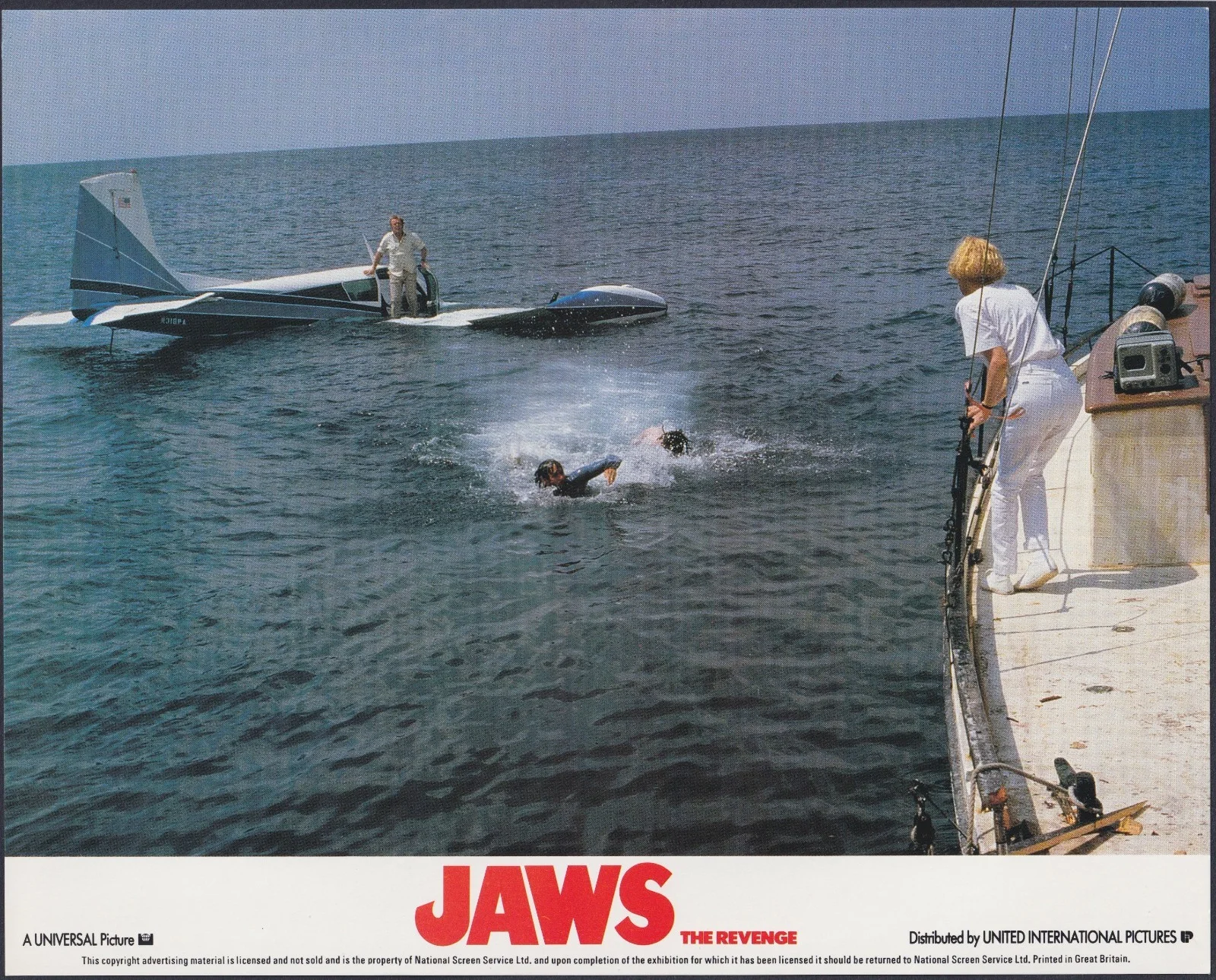 Jaws: The Revenge 8x Original UK FOH Lobby Cards Michael Caine 1987, изображение 3