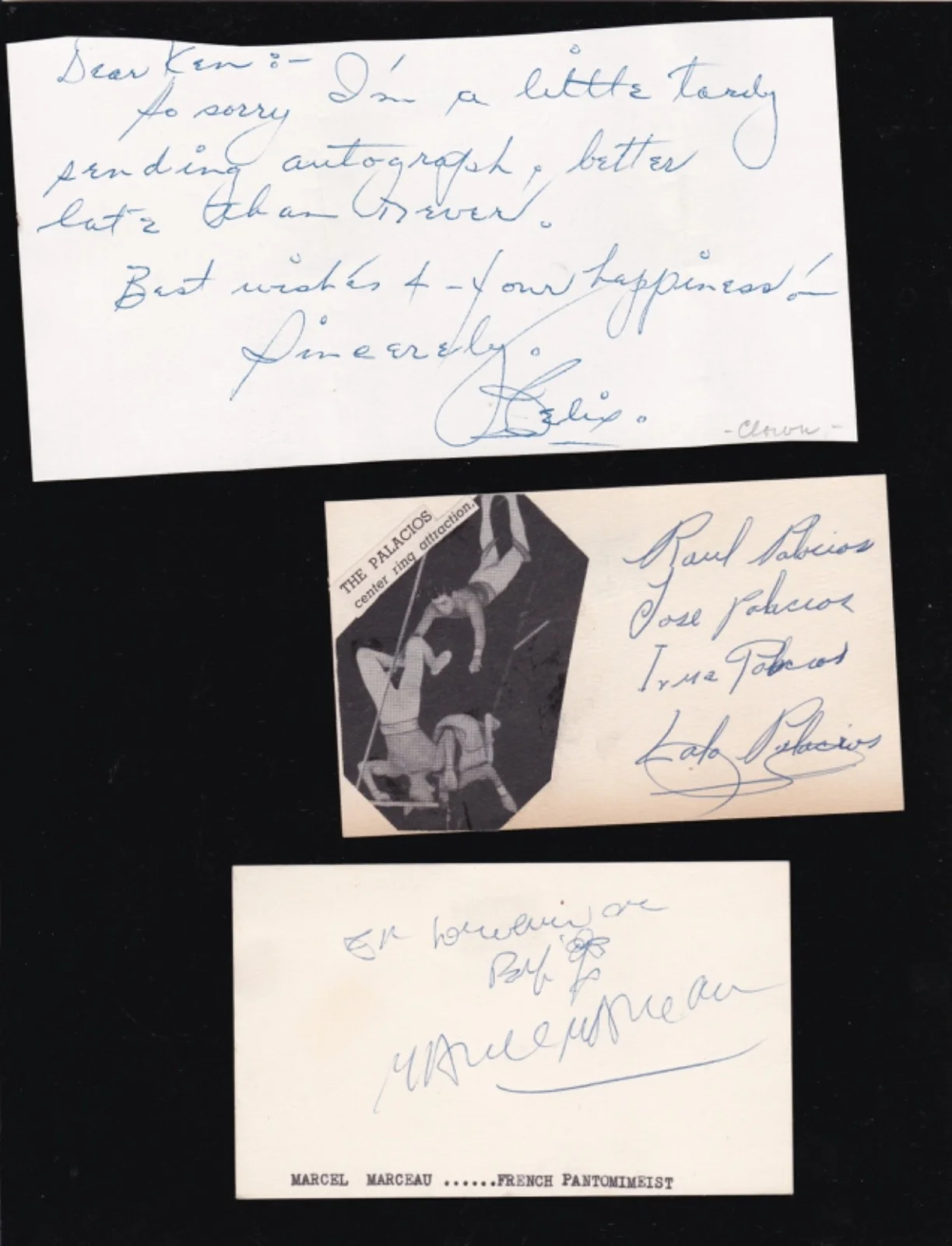 Circus Performers — Vintage Circus Performer Autograph Group of 17 (1950s), изображение 2