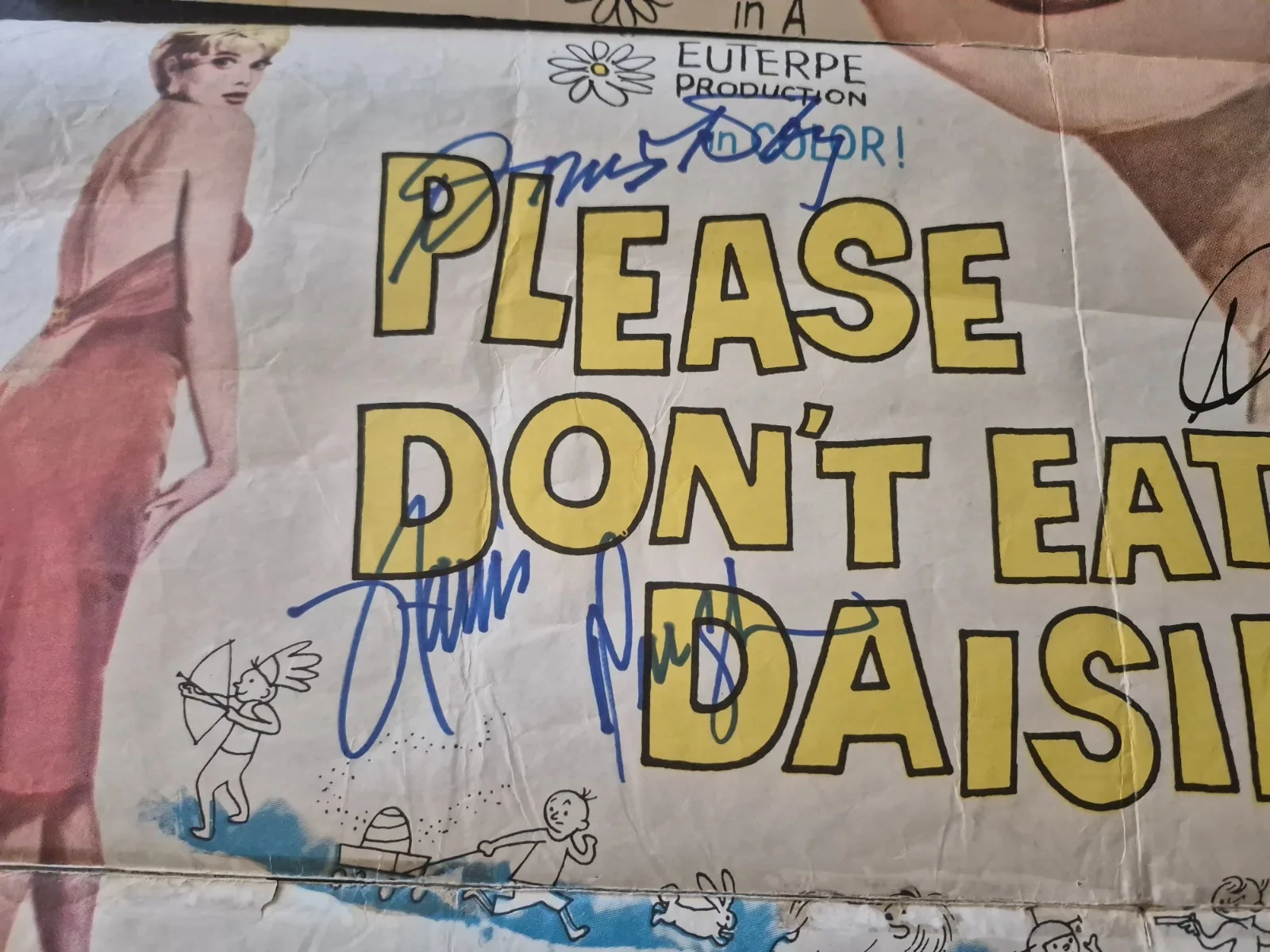 SEE BELOW — CAST SIGNED-PLEASE DON'T EAT THE DAISIES-MOVIE POSTER-w/COA ekim, изображение 4