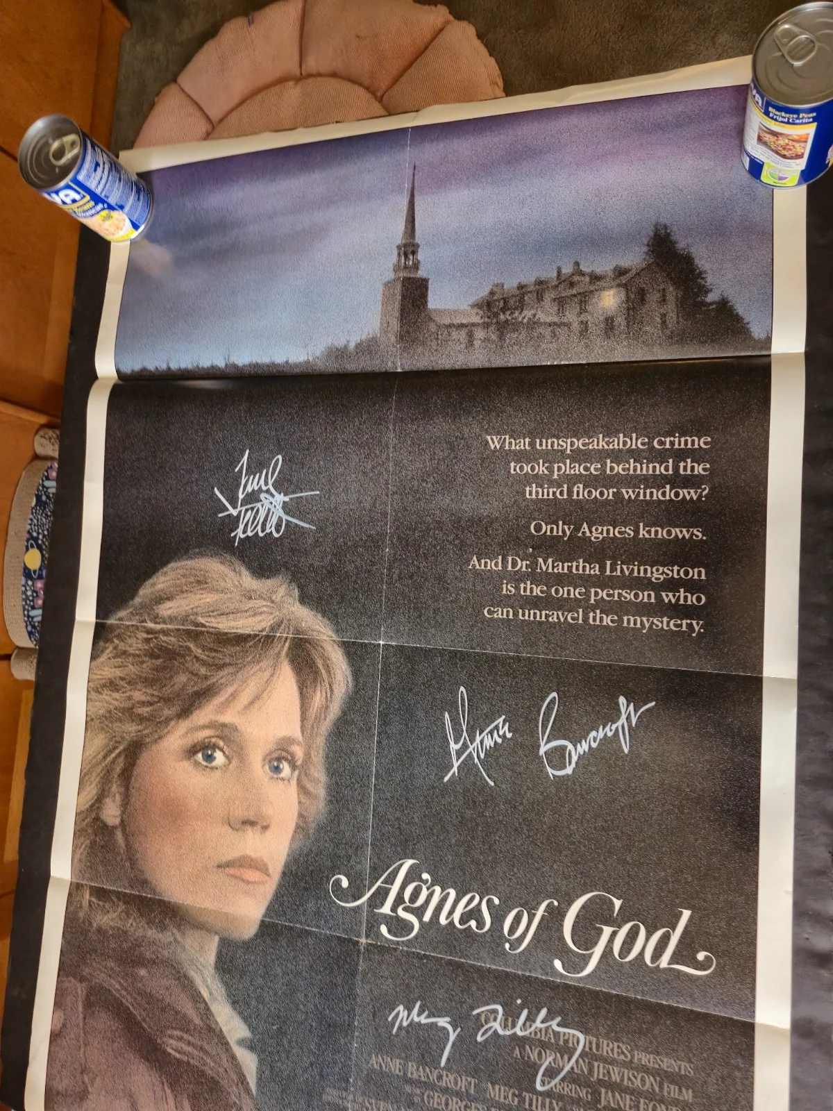 EKIM=INVENTORY — AGNES of GOD---CAST SIGNED MOVIE POSTER-w/COA ekim, изображение 2