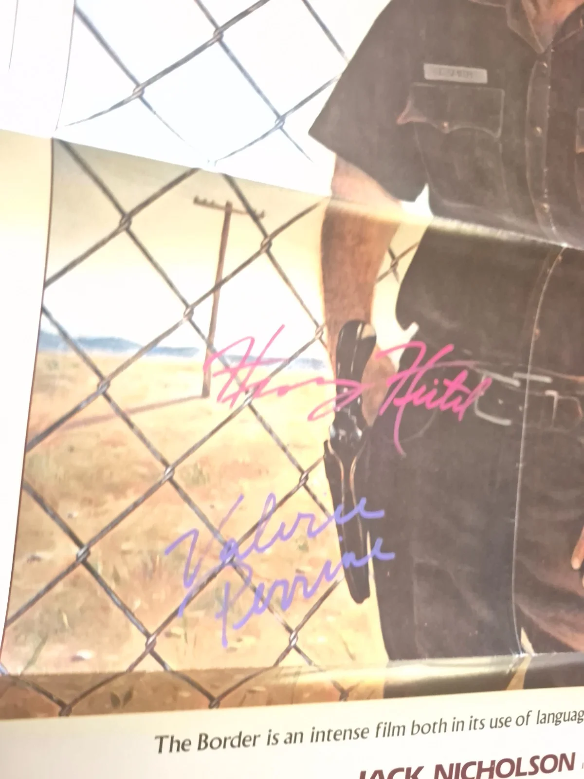 EKIM=INVENTORY — the BORDER -CAST SIGNED MOVIE POSTER-w/COA -27 x 41" 2 sided ekim, image 3