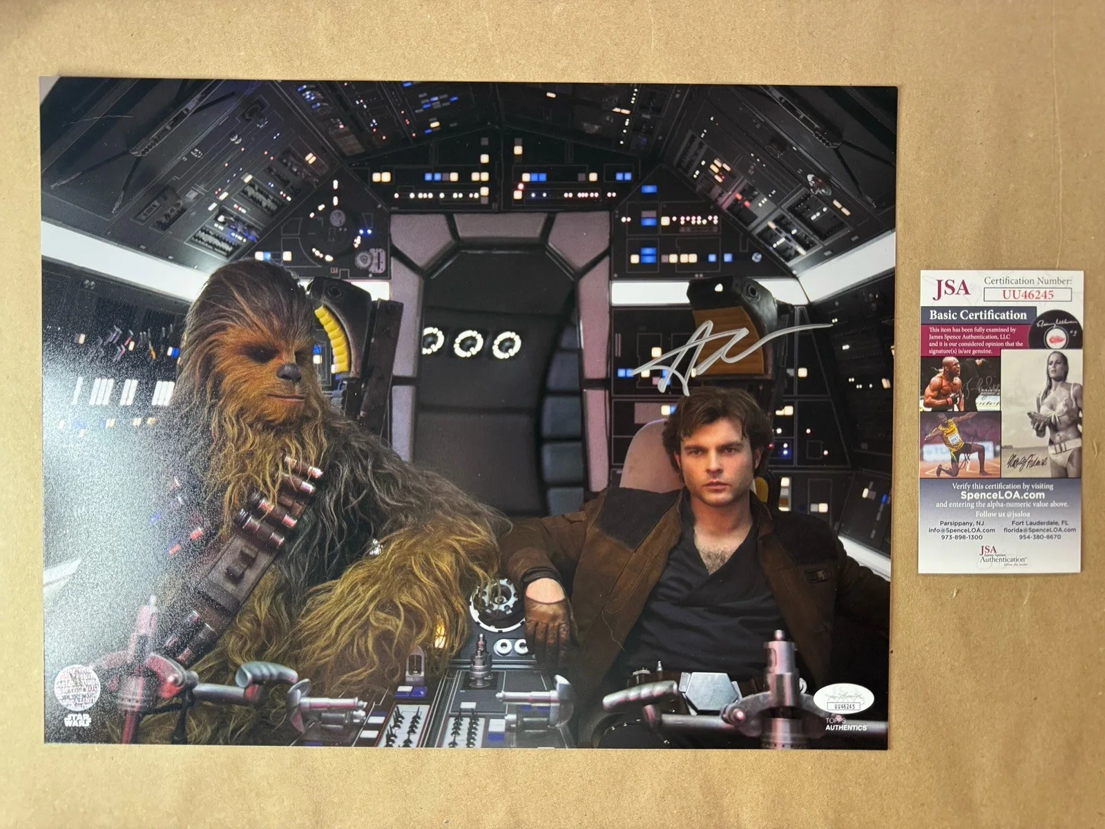 Alden Ehrenreich — Autographed Alden Ehrenreich Signed 11"x14" Star Wars Solo Photo JSA COA