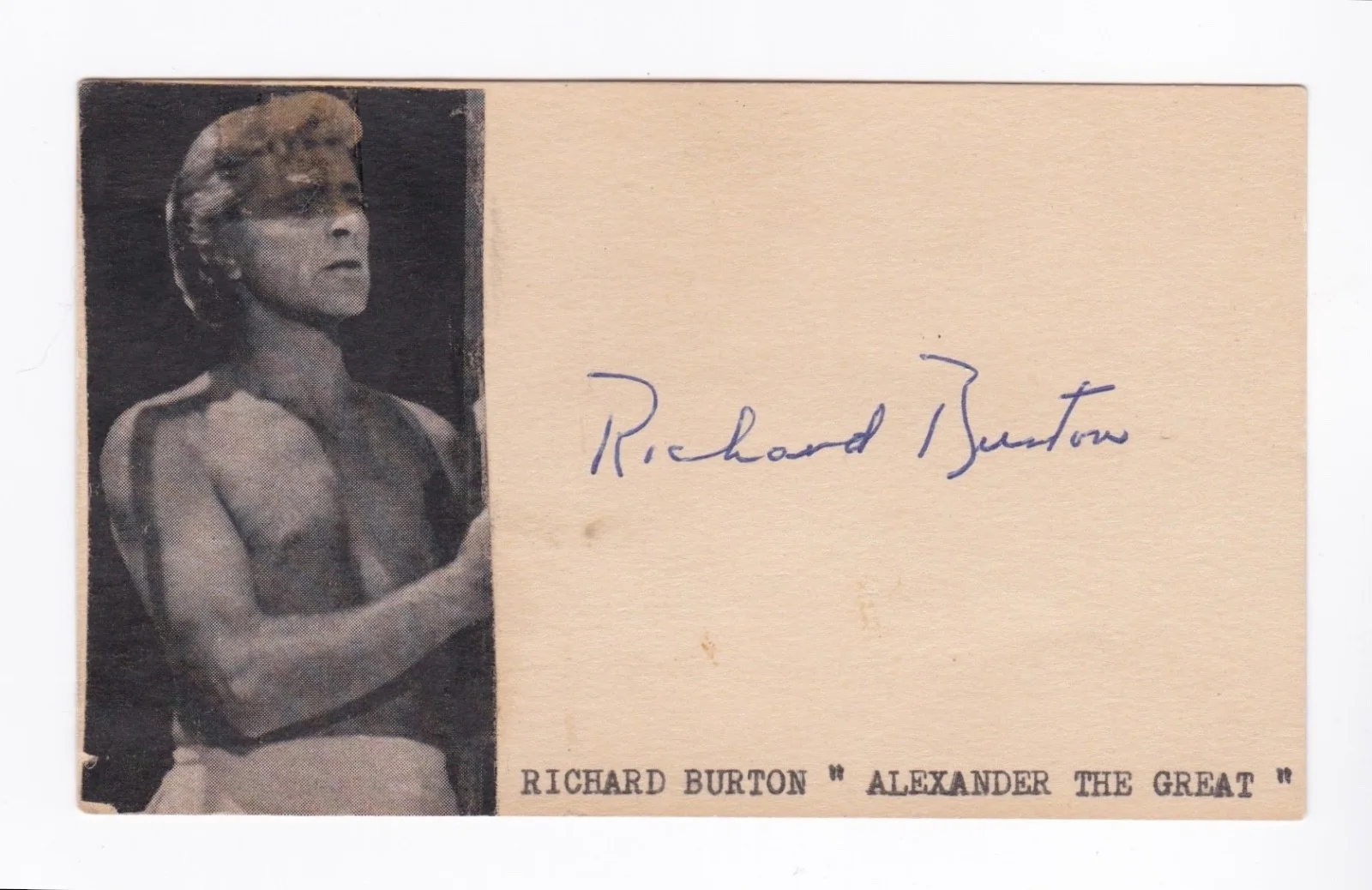 Richard Burton — Richard Burton Vintage Autographed 3 X 5 (1956)