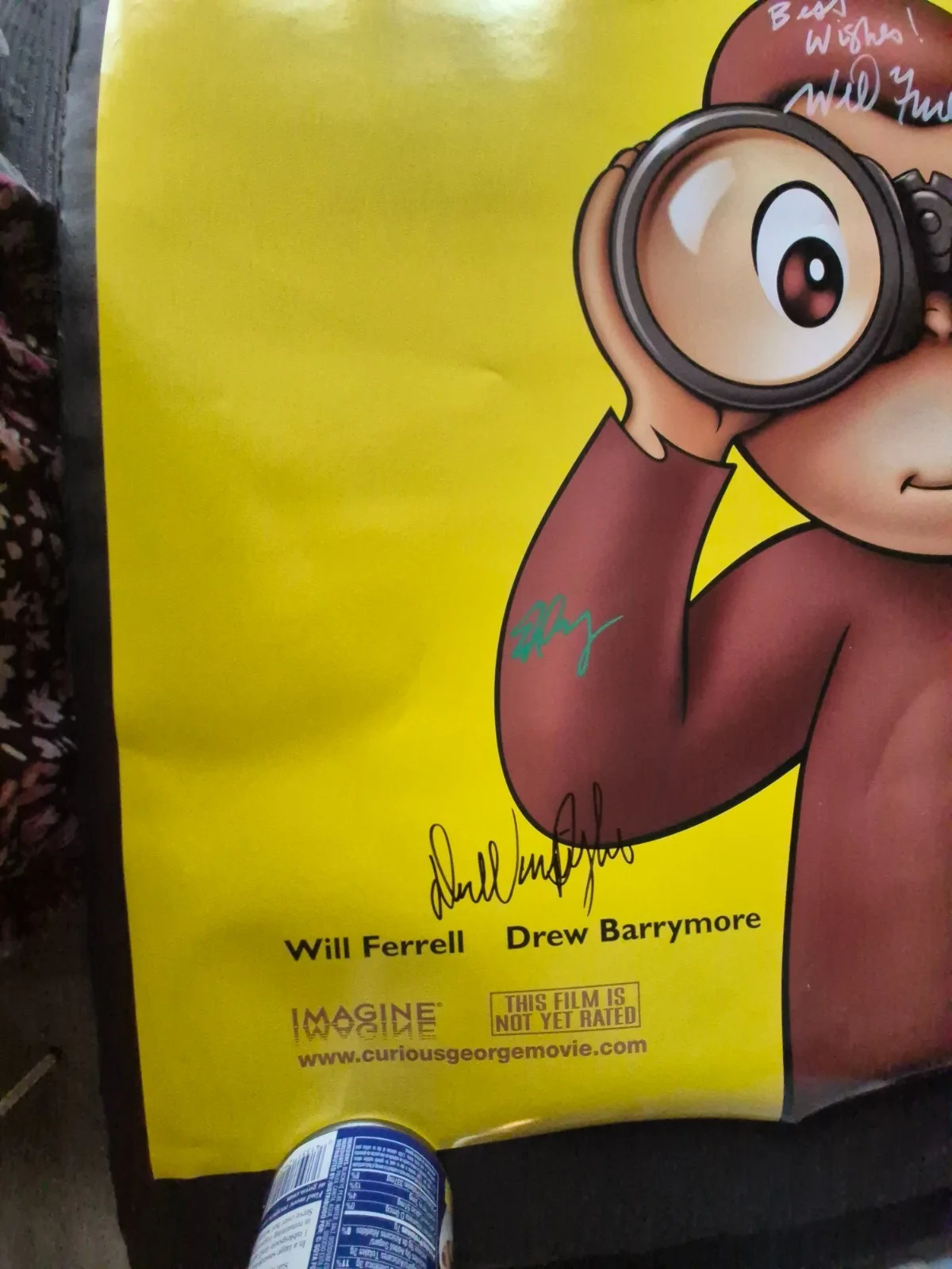 EKIM=INVENTORY — curious GEORGE -CAST SIGNED MOVIE POSTER-w/COA- ekim, изображение 3