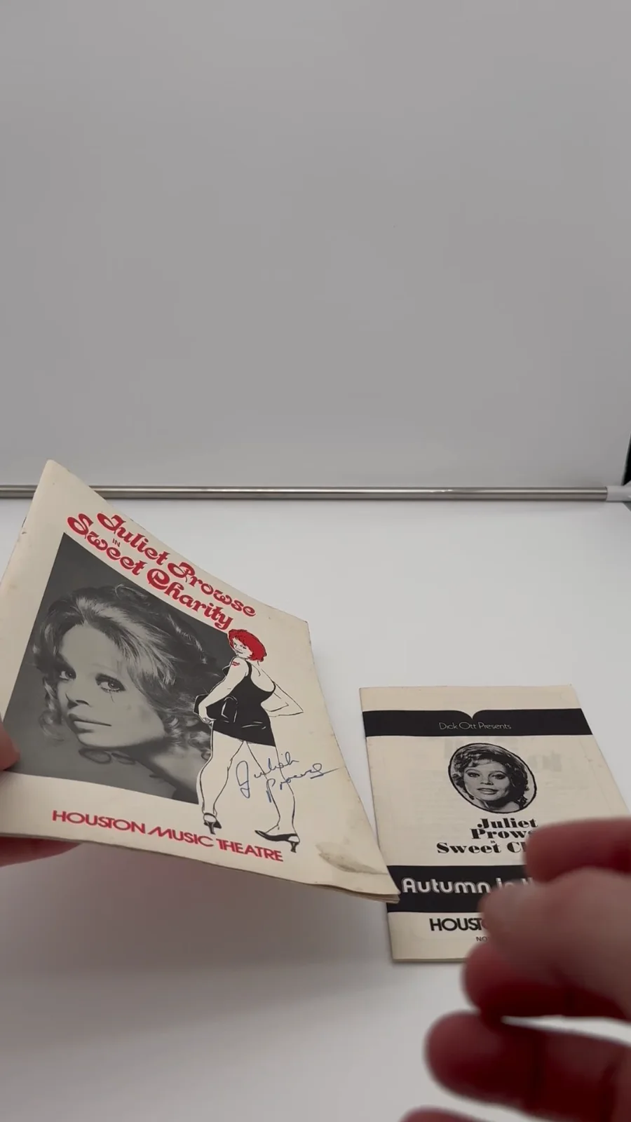 Juliet Prowse autographed Sweat Charity program, and small program (signed), image 2
