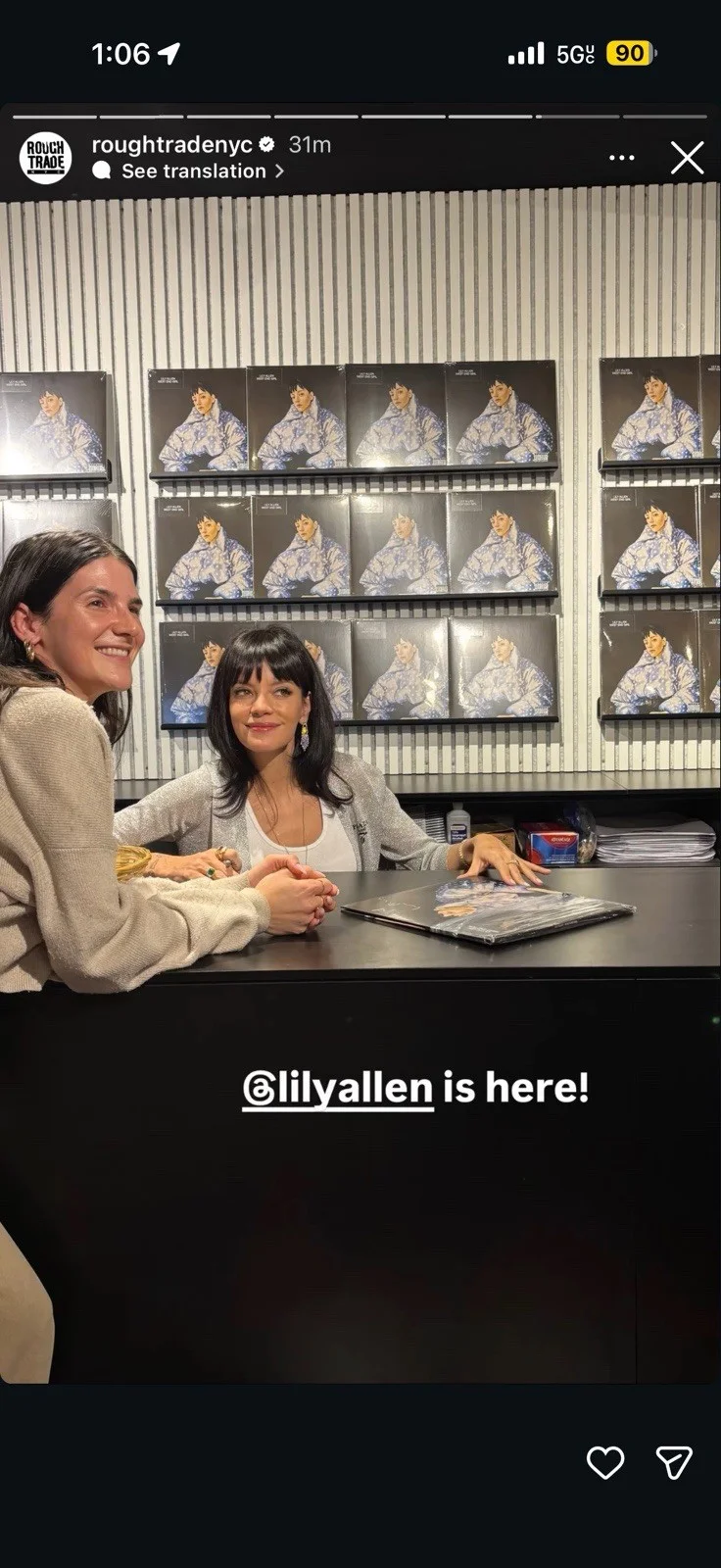 West End Girl Vinyl Signed by Lily Allen w/ Video Proof Autographed, image 4