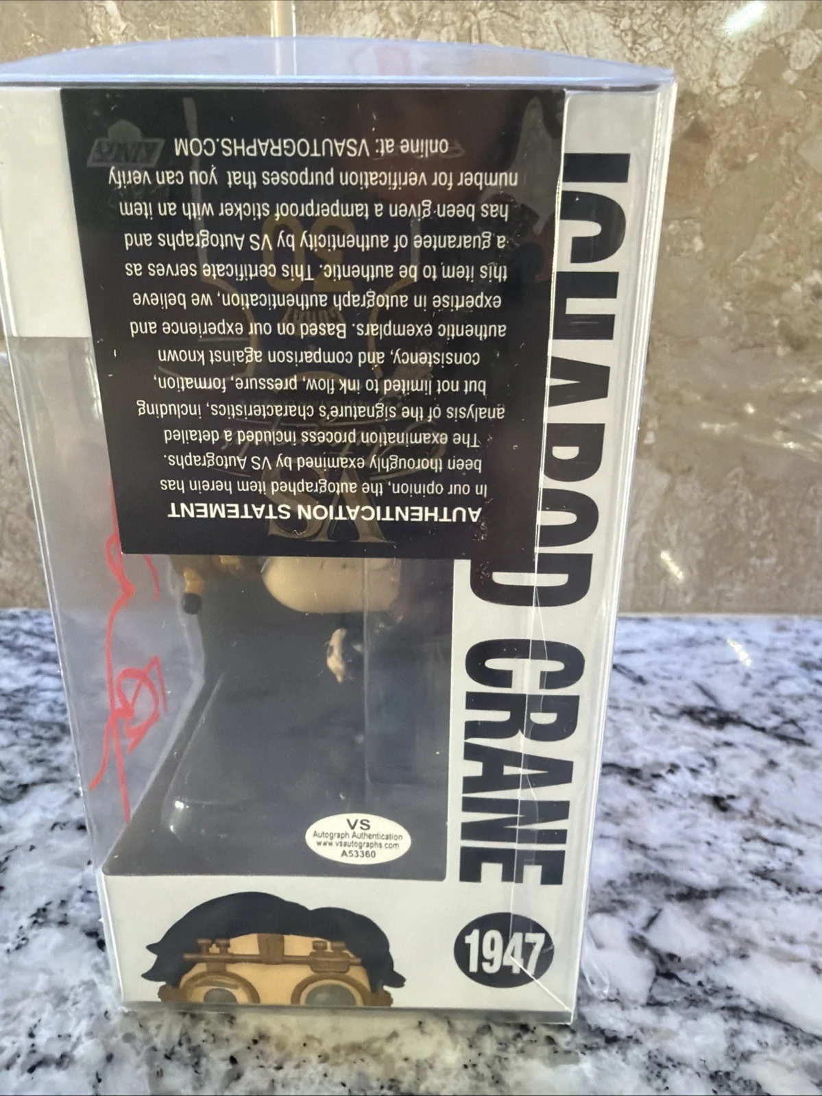 Johnny Depp — Johnny Depp Hand Signed Ichabod Crane Sleepy Hollow Funko Pop 1947 W/ COA, image 2