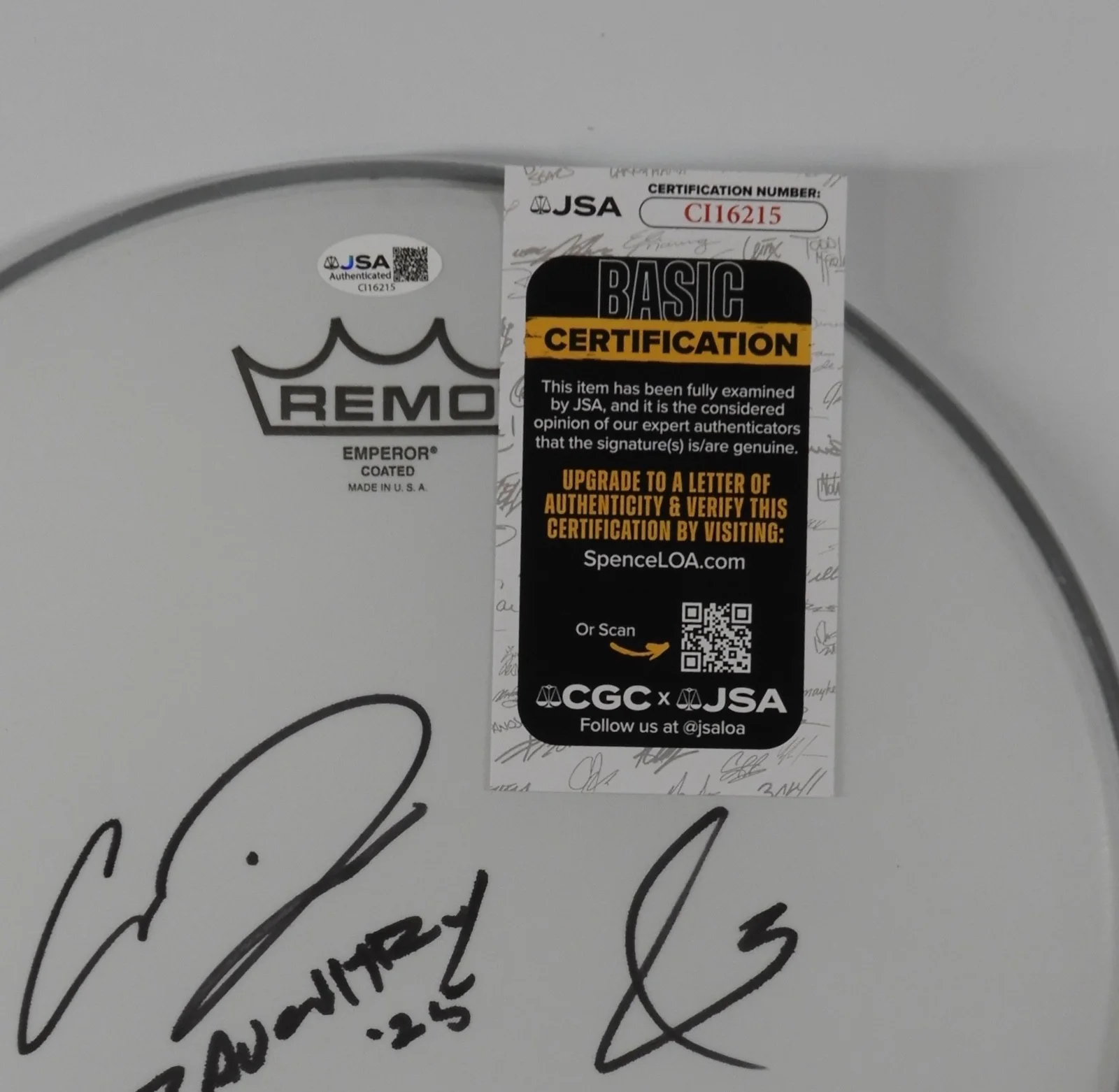 Chris Daughtry JSA Fully Signed 12" Drumhead Drum Head, image 2