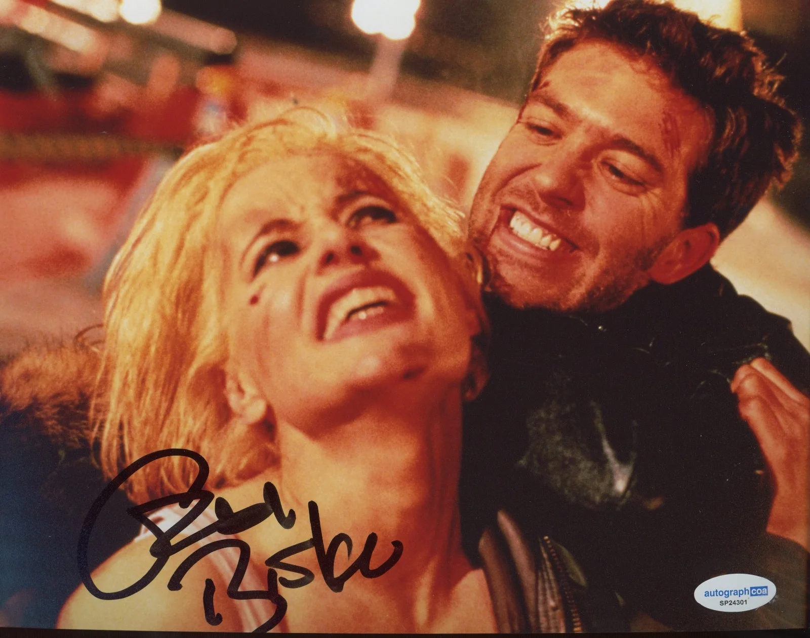 Craig Bierko — Craig Bierko Signed LONG KISS GOODNIGHT 8x10 Photo w/ Geena Davis PROOF ACOA, изображение 2