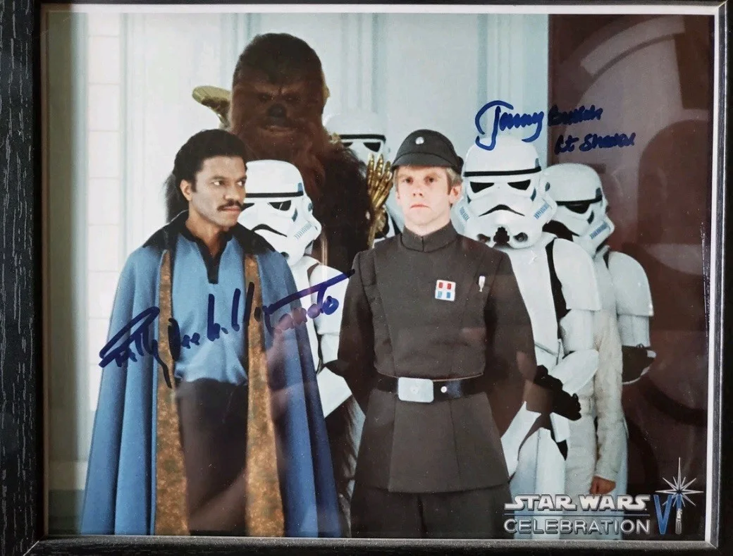 Billy Dee Williams; Jeremy Bulloch — Billy Dee Williams, Jeremy Bulloch Signed Star Wars 8x10 Photo - Disney History