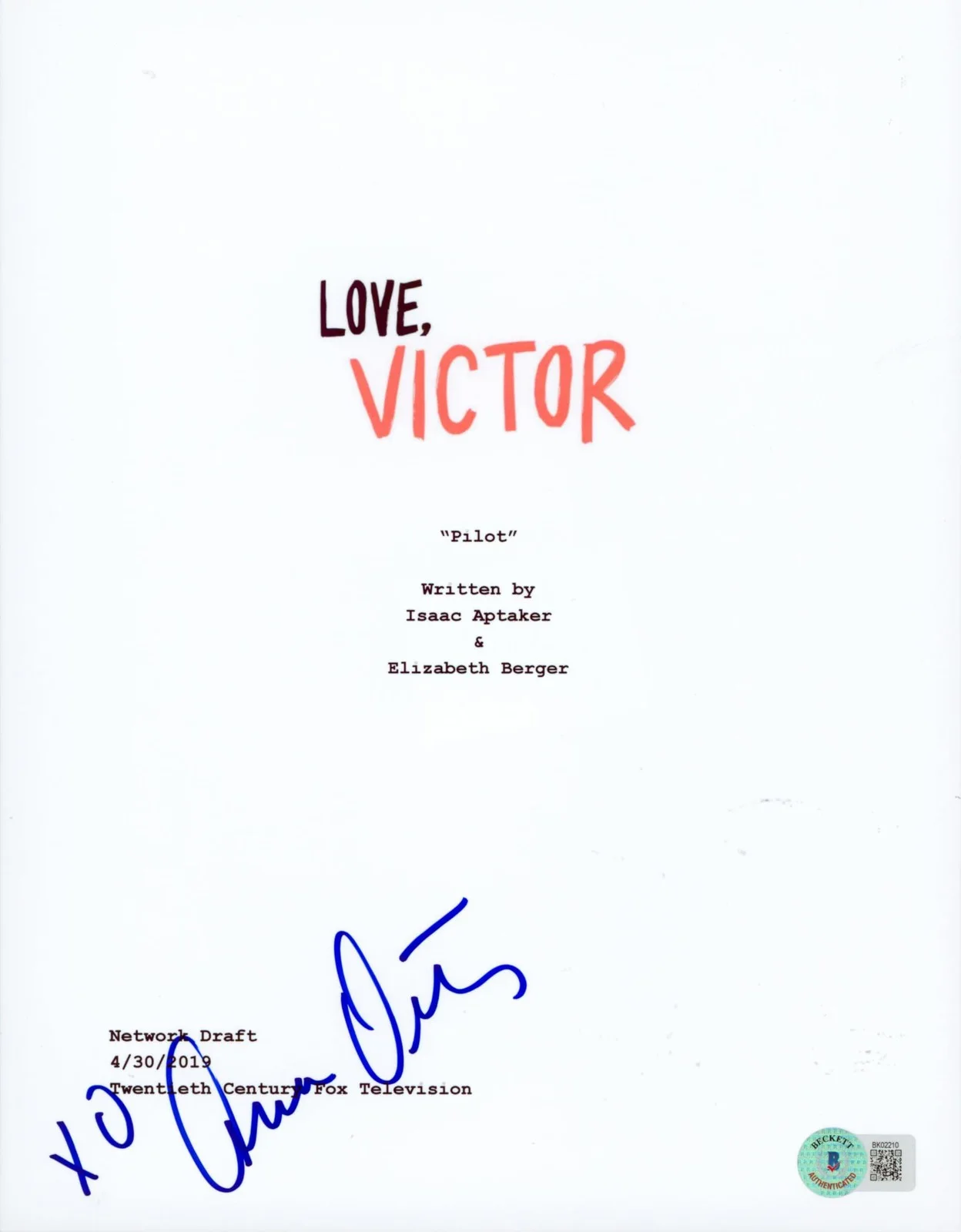 Ana Ortiz — Ana Ortiz Love, Victor "XO" Authentic Signed Script Cover BAS #BK02210, image 3