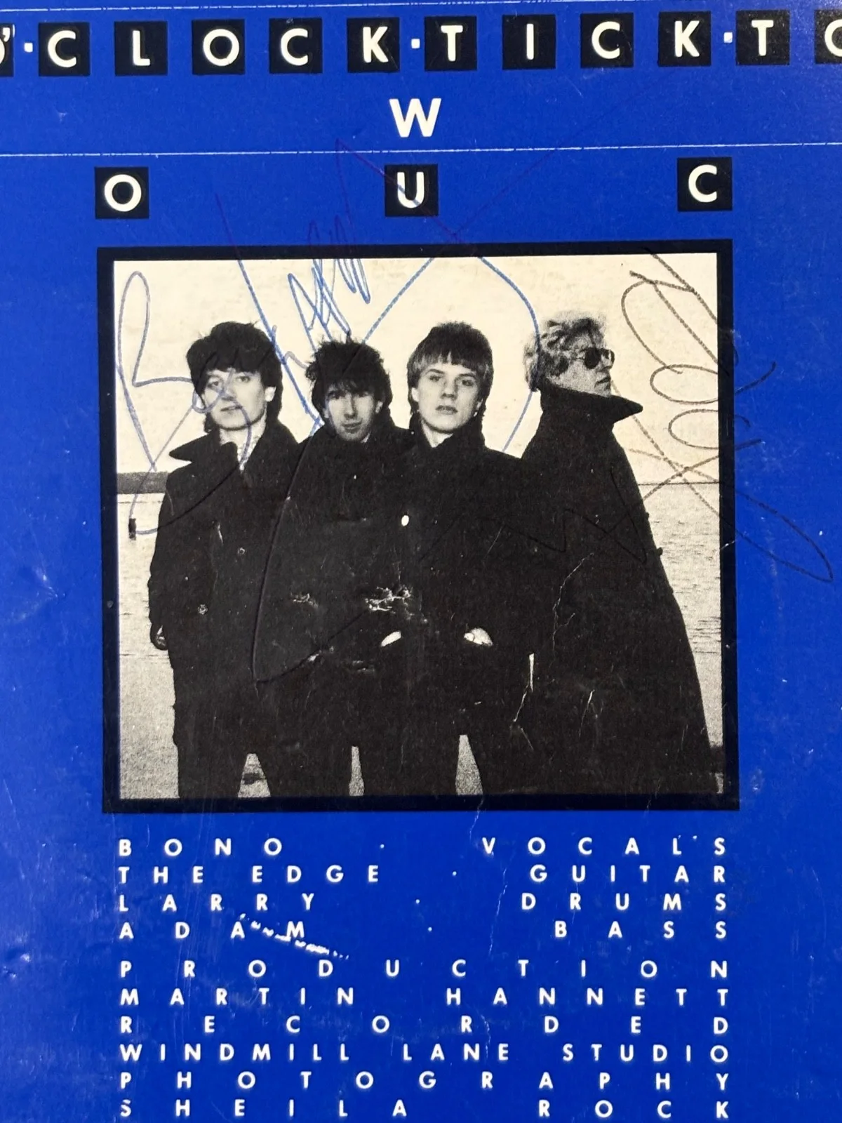 U2 Band Signed ‘11 O’Clock Tick Tock - 45 RPM Single - with punch out vinyl- COA, image 2