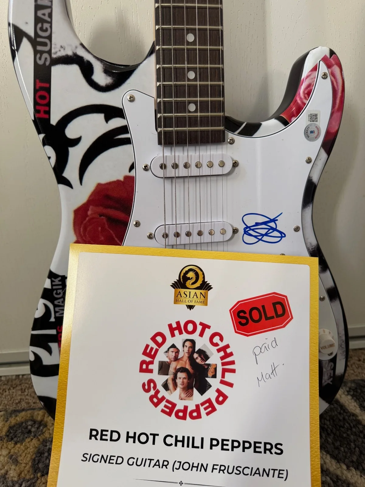 John Frusciante Signed Autograph Electric Guitar, Red Hot Chili Peppers BAS COA, image 3