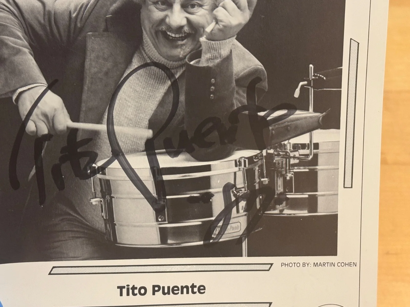 Signed TITO PUENTE 8"x10" Latin Percussion Promo, изображение 2