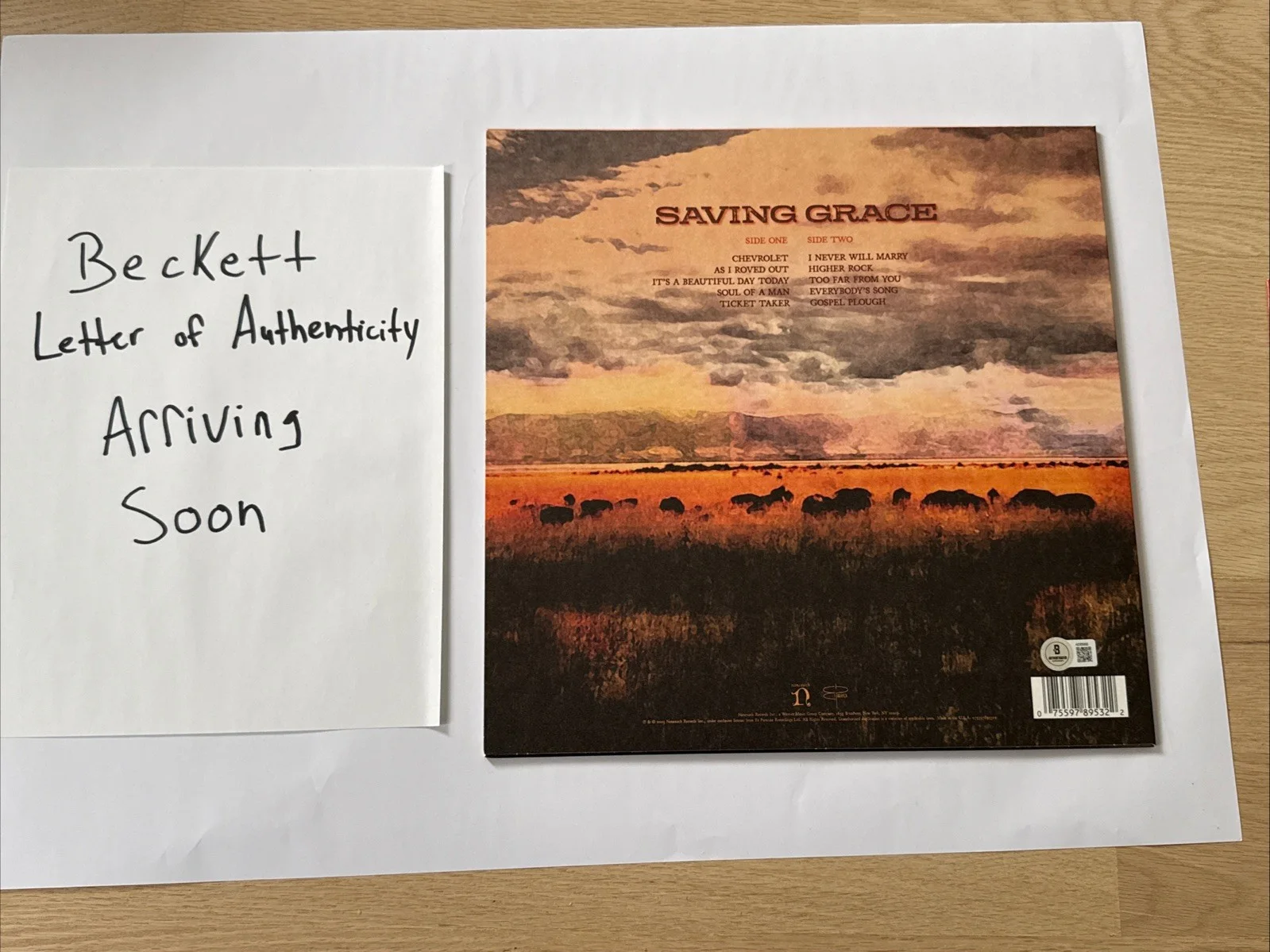 Robert Plant Signed Saving Grace Vinyl Beckett LOA, image 3