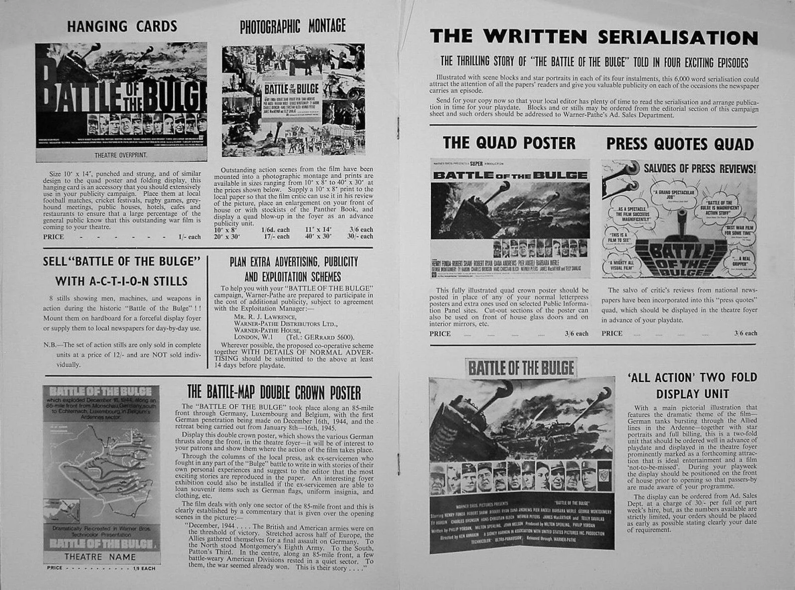 BATTLE OF THE BULGE 1965 Henry Fonda, Robert Shaw, Robert Ryan UK PRESSBOOK, изображение 2