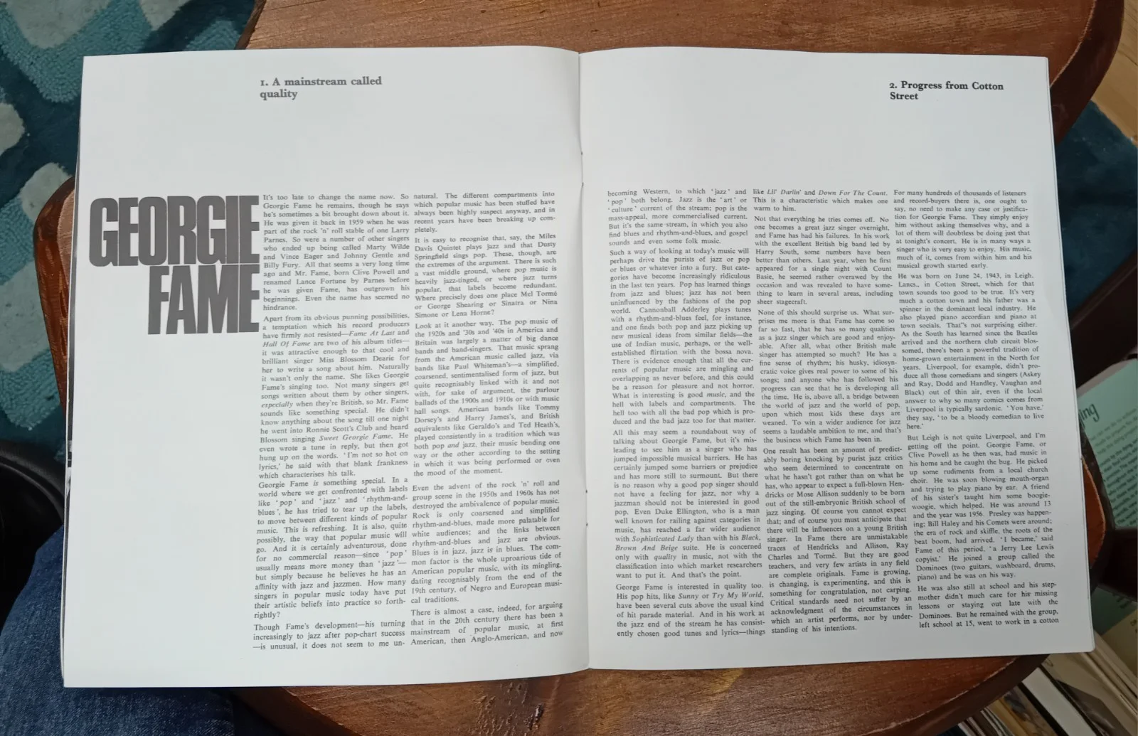 Count Basie & George Fame UK Programme Original Official Concert Souvenir 1968, изображение 5