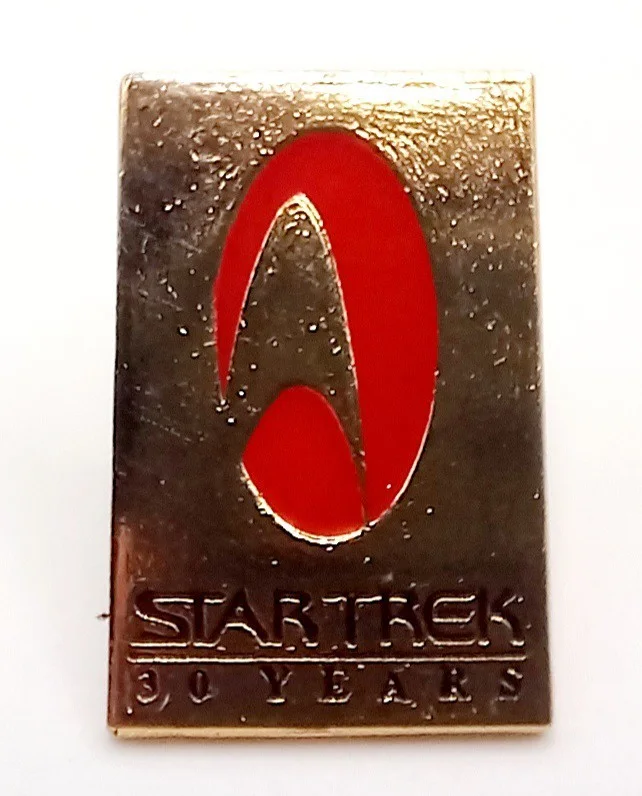 Rare Vintage Star Trek 30 Years Pin Badge Gold Solid Metal Film Memorabilia, изображение 3