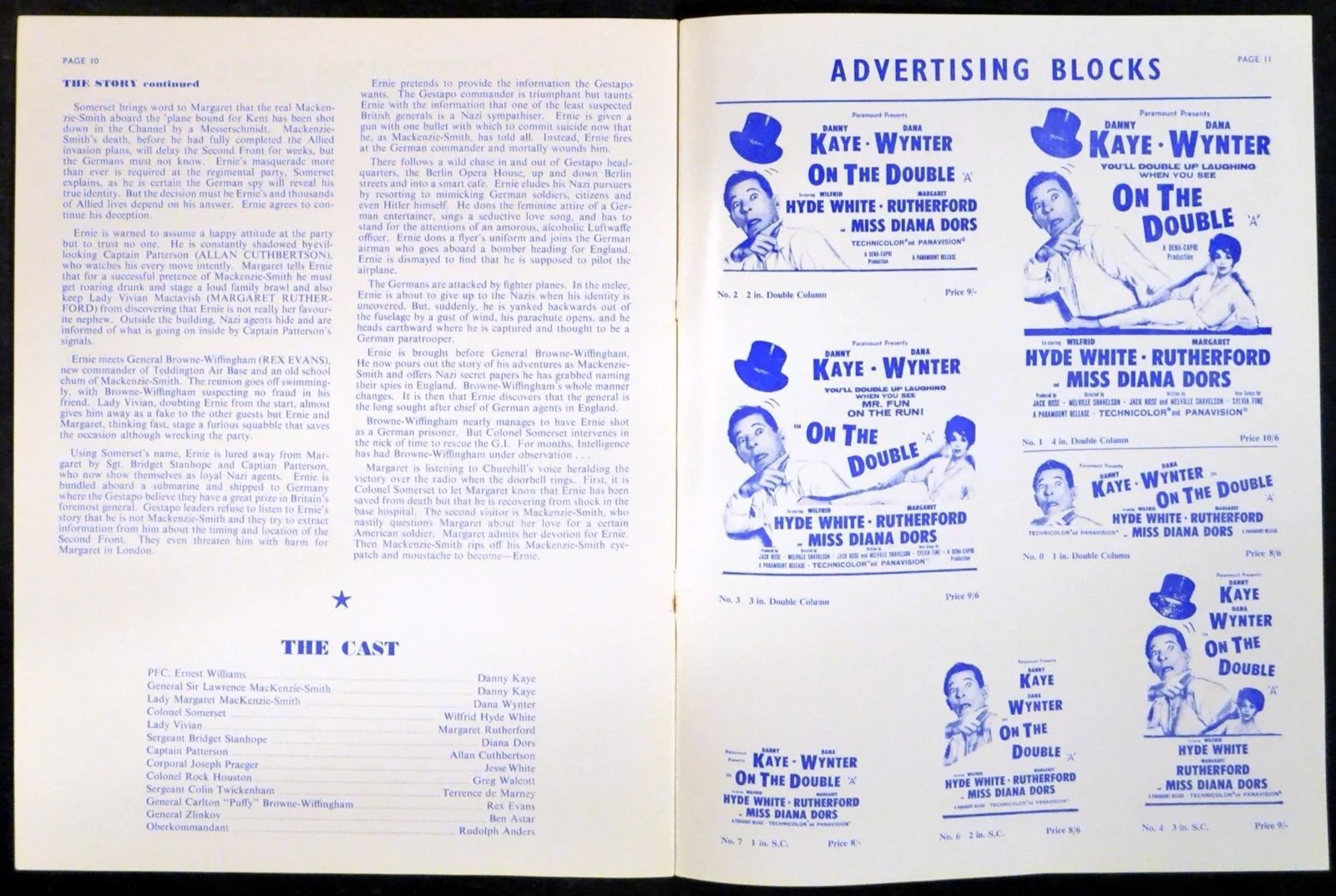 ON THE DOUBLE 1961 Danny Kaye, Dana Wynter, Wilfrid Hyde White UK PRESSBOOK, изображение 2