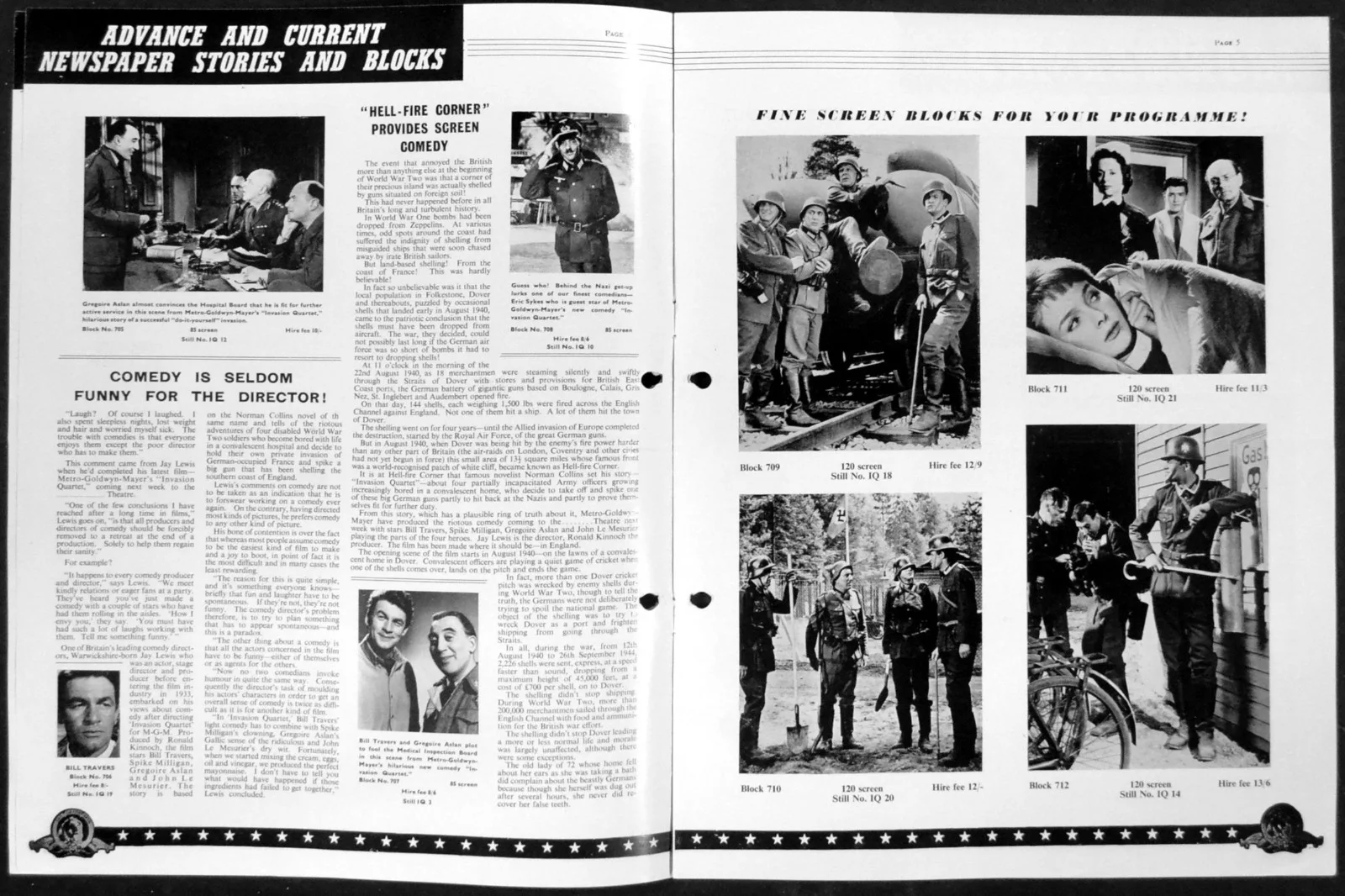 INVASION QUARTET 1961 Bill Travers, Spike Milligan, Eric Sykes UK PRESSBOOK, изображение 2