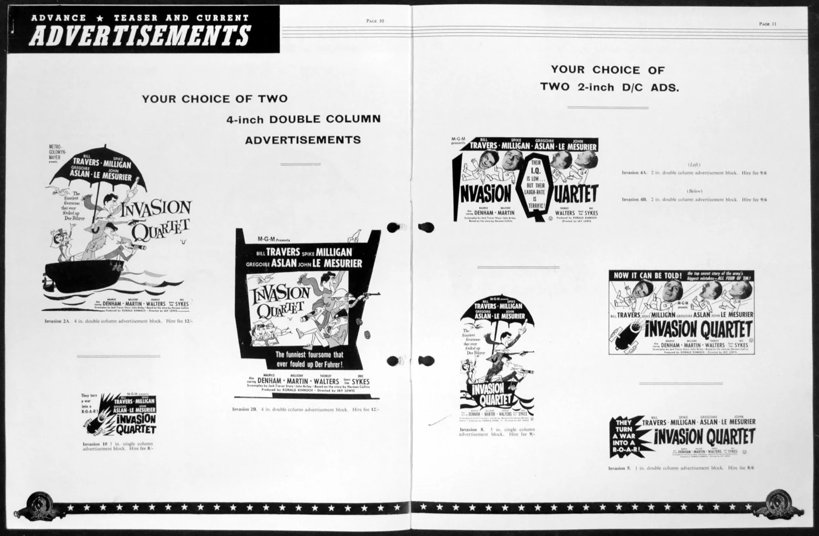 INVASION QUARTET 1961 Bill Travers, Spike Milligan, Eric Sykes UK PRESSBOOK, изображение 3