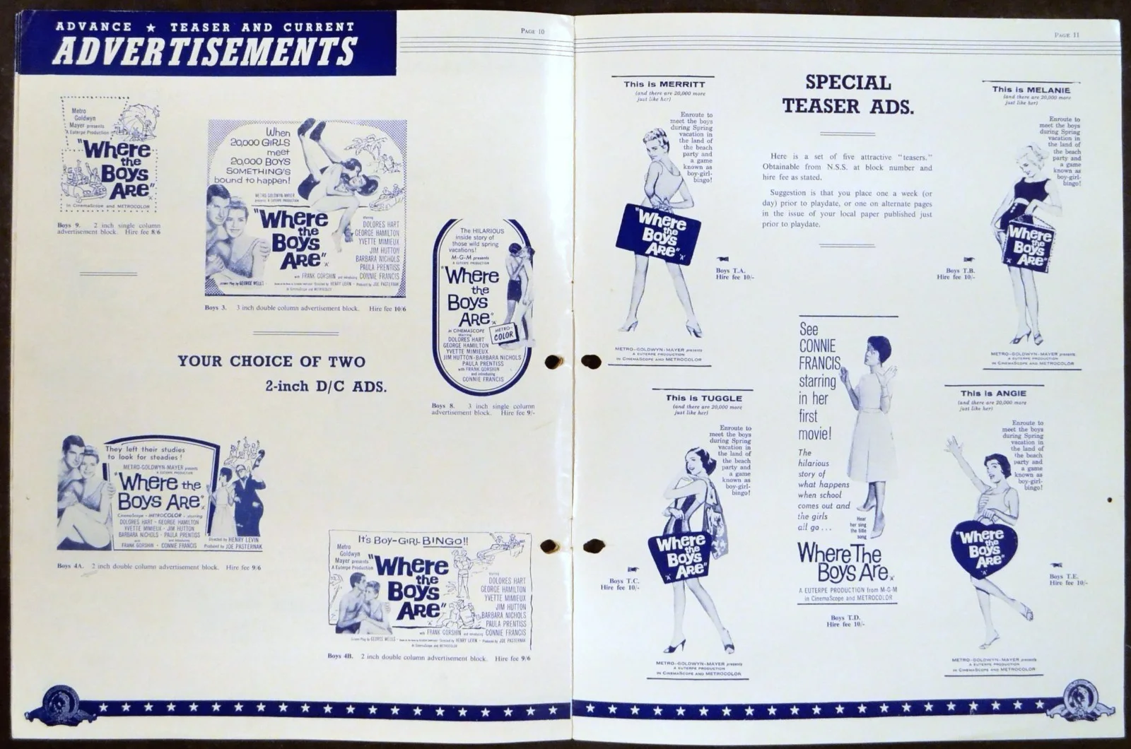 WHERE THE BOYS ARE 1961 Dolores Hart George Hamilton Yvette Mimieux UK PRESSBOOK, изображение 2