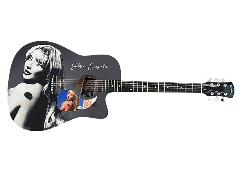 Sabrina Carpenter Signed Acoustic Guitar (JSA), image 3