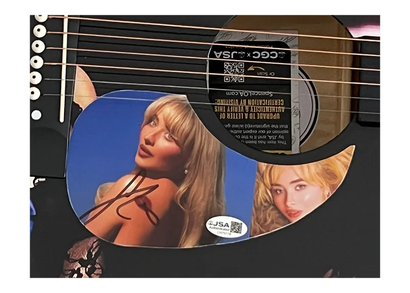 Sabrina Carpenter Signed Acoustic Guitar (JSA), image 2