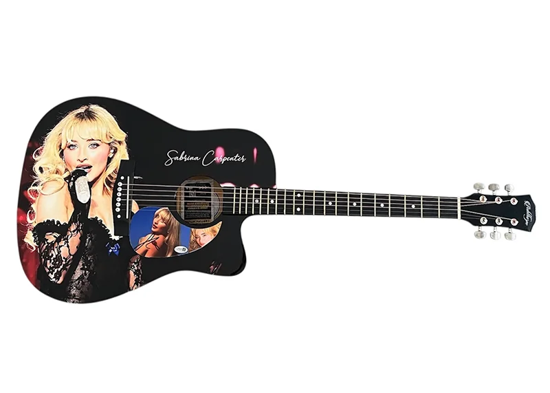 Sabrina Carpenter Signed Acoustic Guitar (JSA), image 3