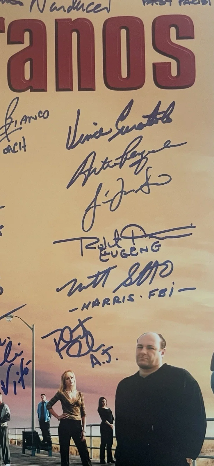 Dominic Chianese, Jamie Lynn Sigler, Vincent Patore — Sopranos Signed 11x14 Cast Signed Photo Signed By 18 JSA Uncle Jr,Robert Iler+16, изображение 3