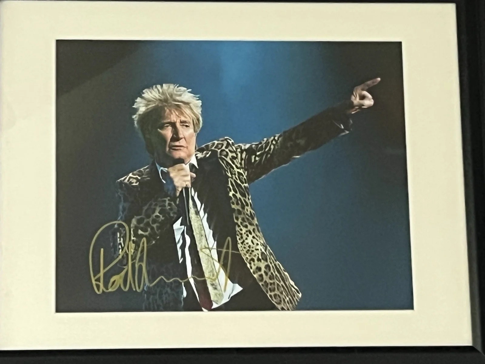 ROD STEWART Autographed signed 8 X 11.5 photo Nicely Framed Gold Sharpie, изображение 2