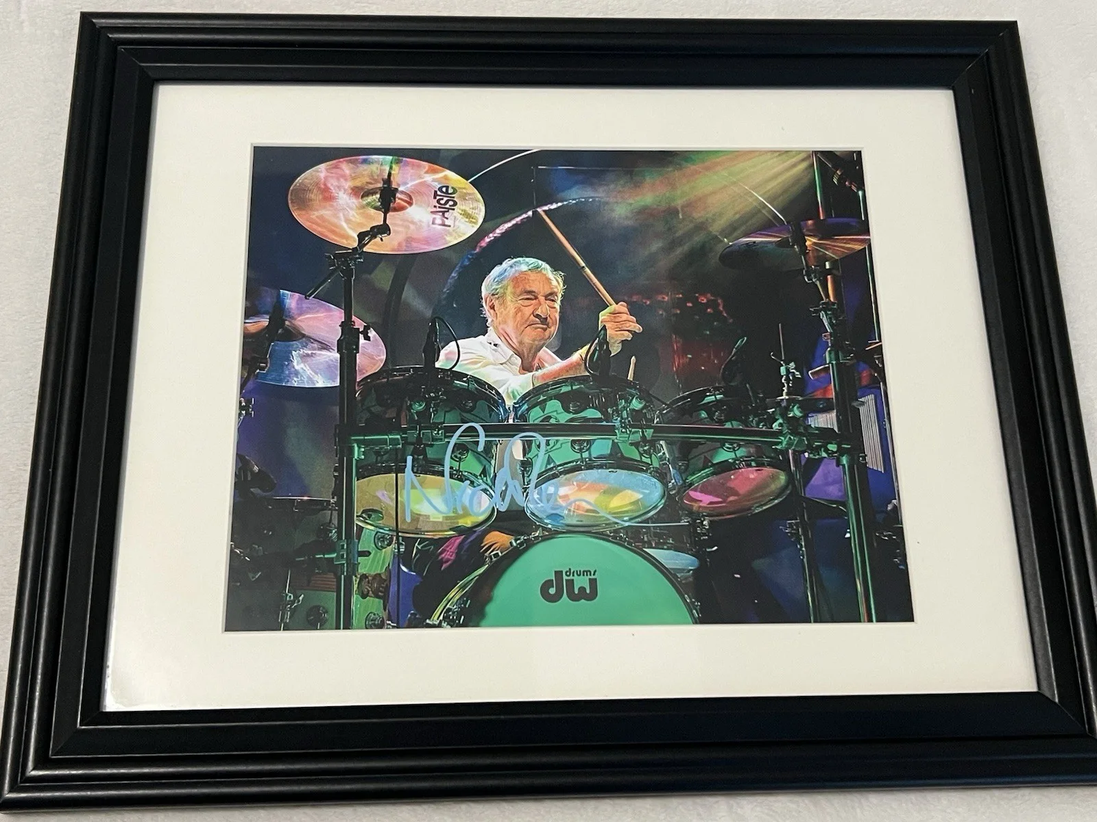NICK MASON PINK FLOYD Drummer Autographed signed 8 Xx11.5 photo Nicely Framed, image 3