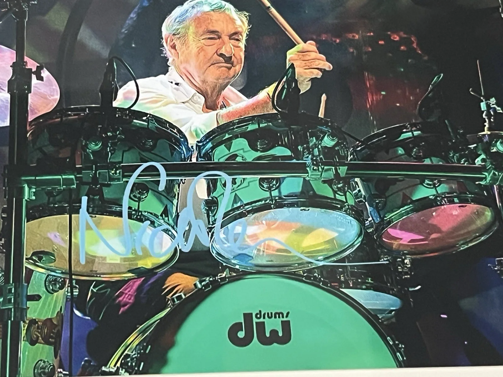 NICK MASON PINK FLOYD Drummer Autographed signed 8 Xx11.5 photo Nicely Framed, image 5