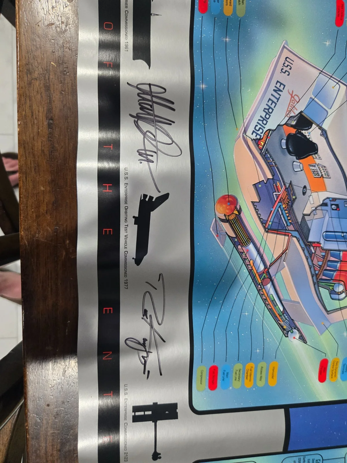 Star Trek SciPubTech USS Enterprise 1701 Lithograph Signed by Cushman & Kayganic, изображение 2