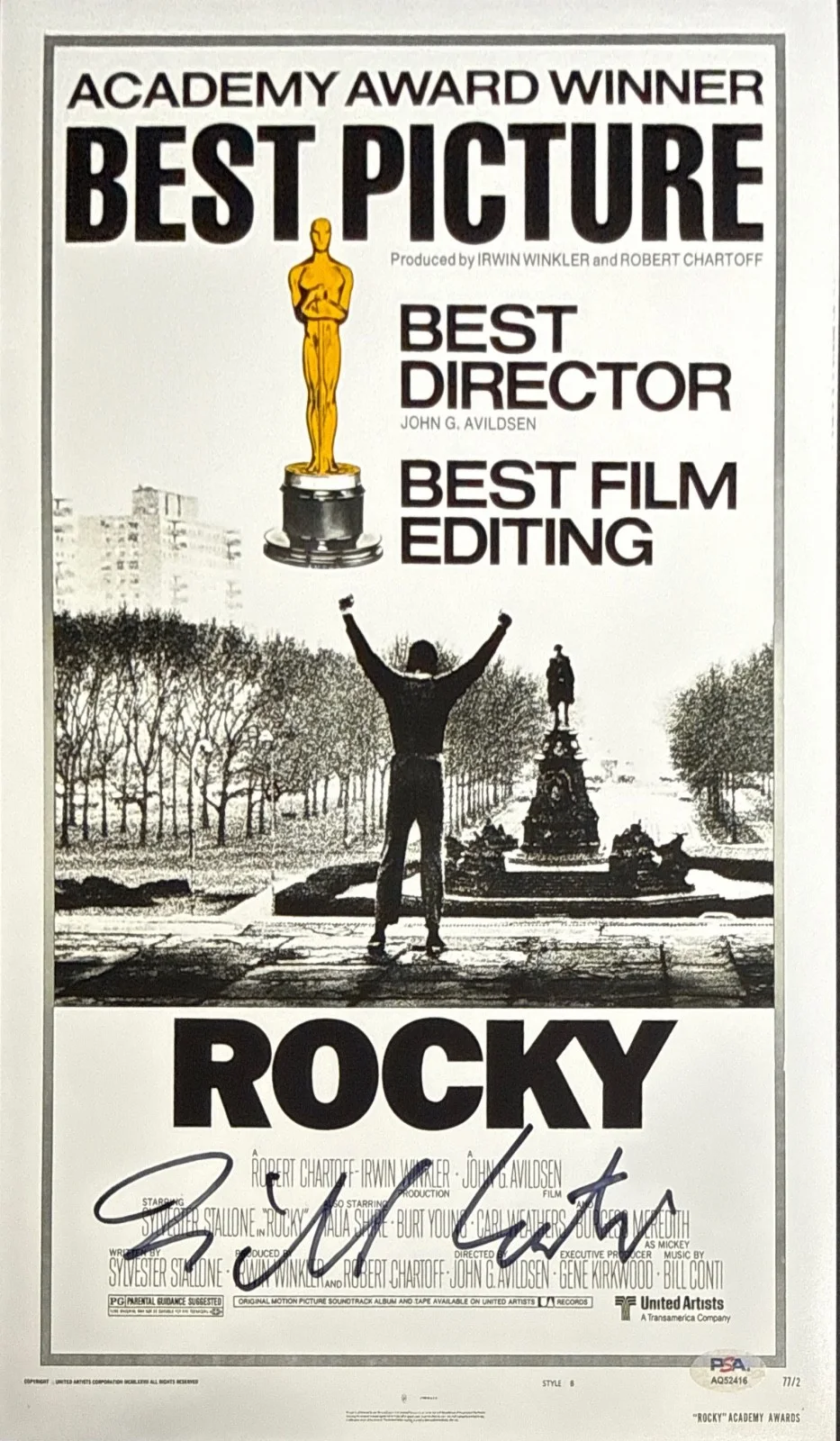 Bill Conti — Bill Conti Signed 11x17 Rocky Movie Poster PSA AQ52416