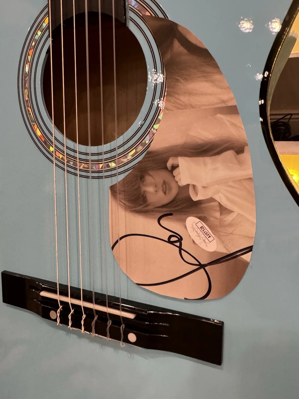 Taylor Swift Signed Blue Acoustic Guitar JSA Authenticated with Pickguard, image 4