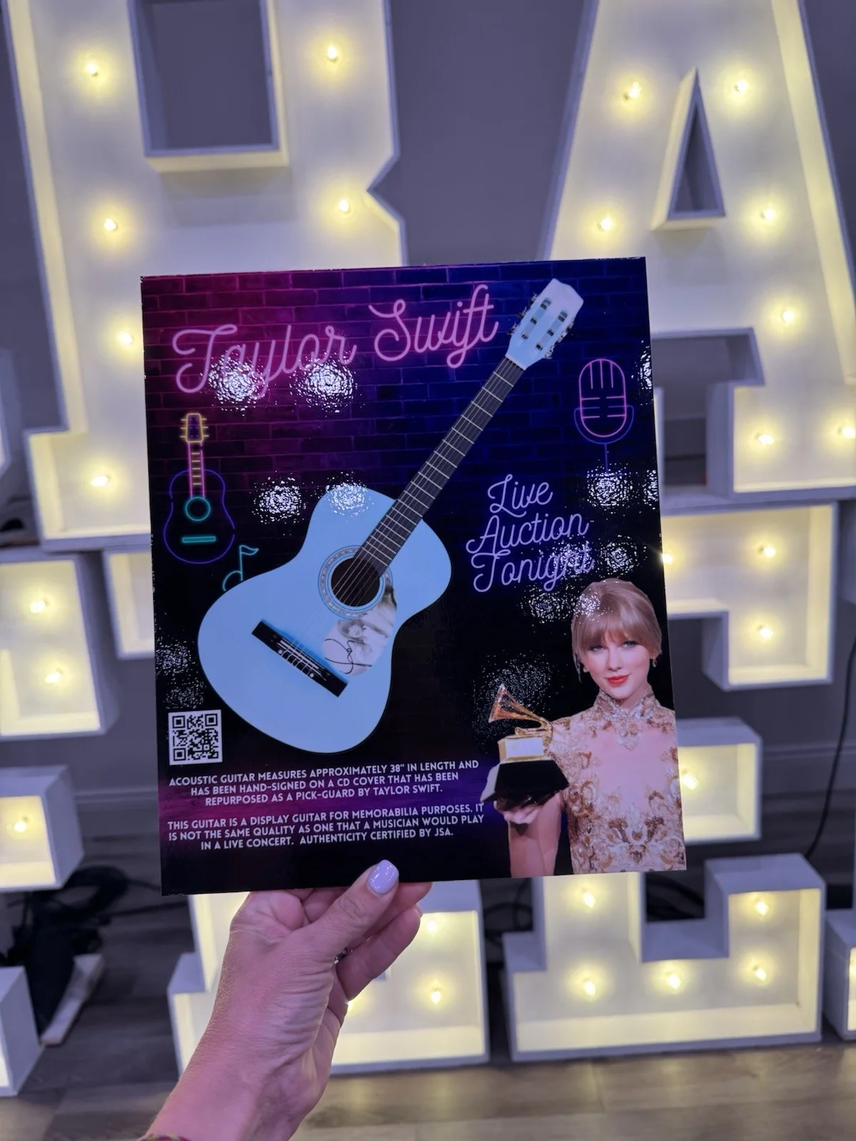 Taylor Swift Signed Blue Acoustic Guitar JSA Authenticated with Pickguard, image 5