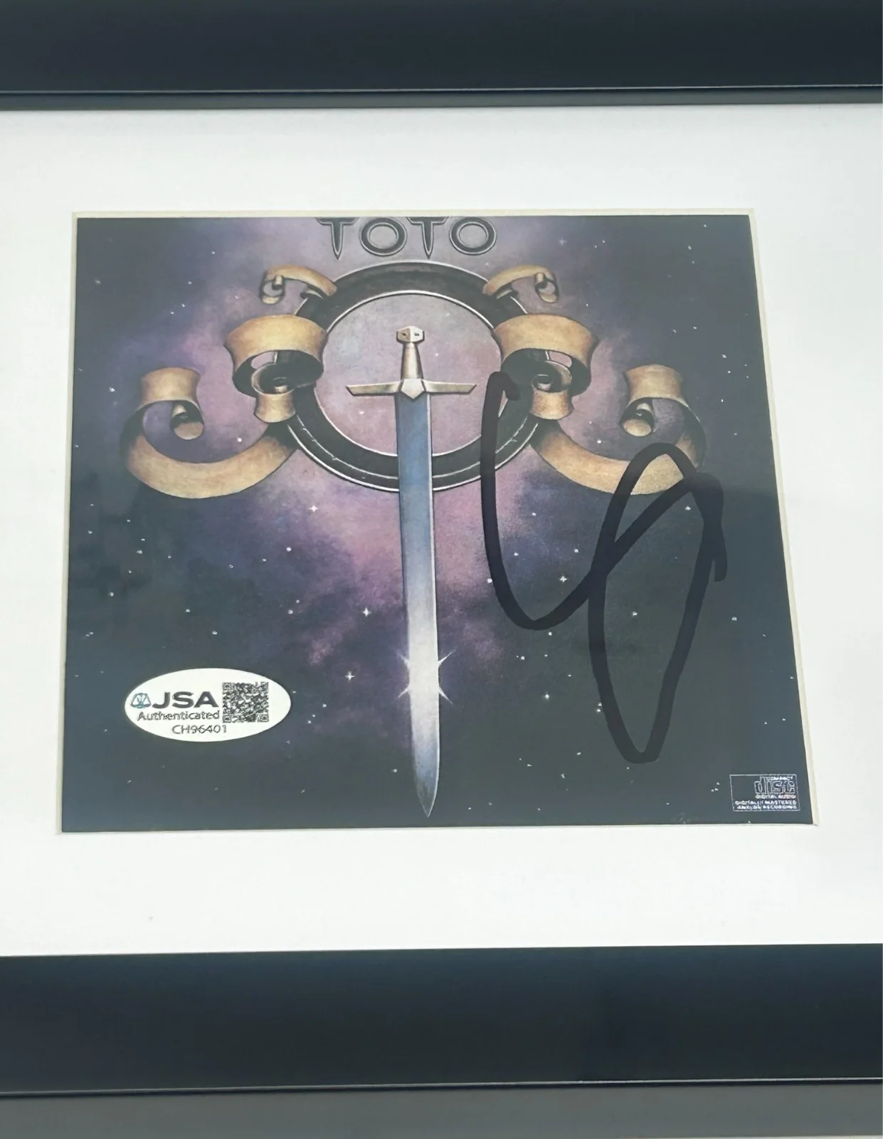 Steve Lukather of Toto signed Self Titled Framed CD Cover JSA COA, изображение 2
