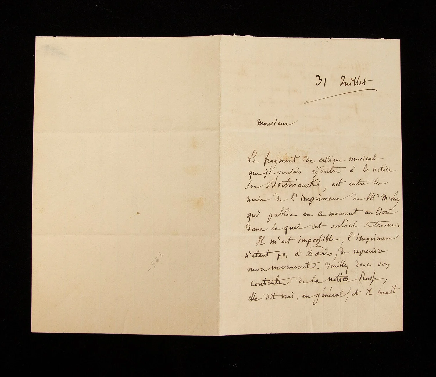 Hector BERLIOZ / Autograph letter signed H Berlioz regarding his article, image 2