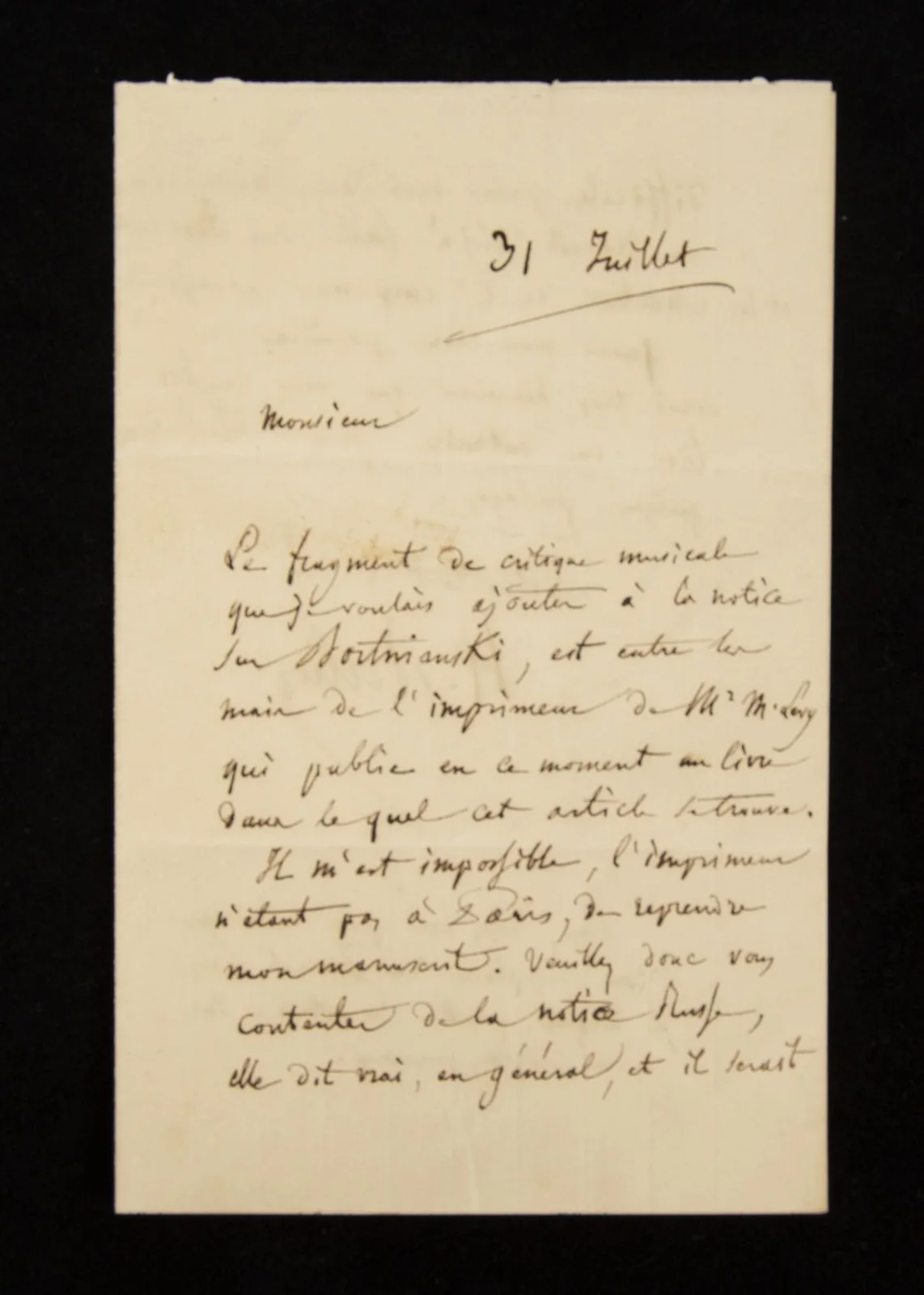 Hector BERLIOZ / Autograph letter signed H Berlioz regarding his article, image 3