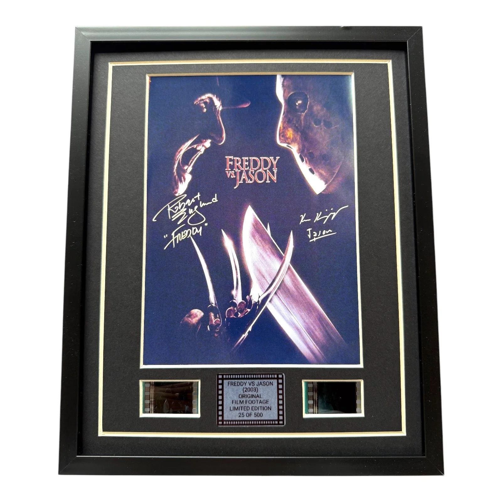 FREDDY VS JASON FILM CELLS FRAMED DISPLAY HORROR MOVIE MEMORABILIA INCLUDES COA, изображение 2