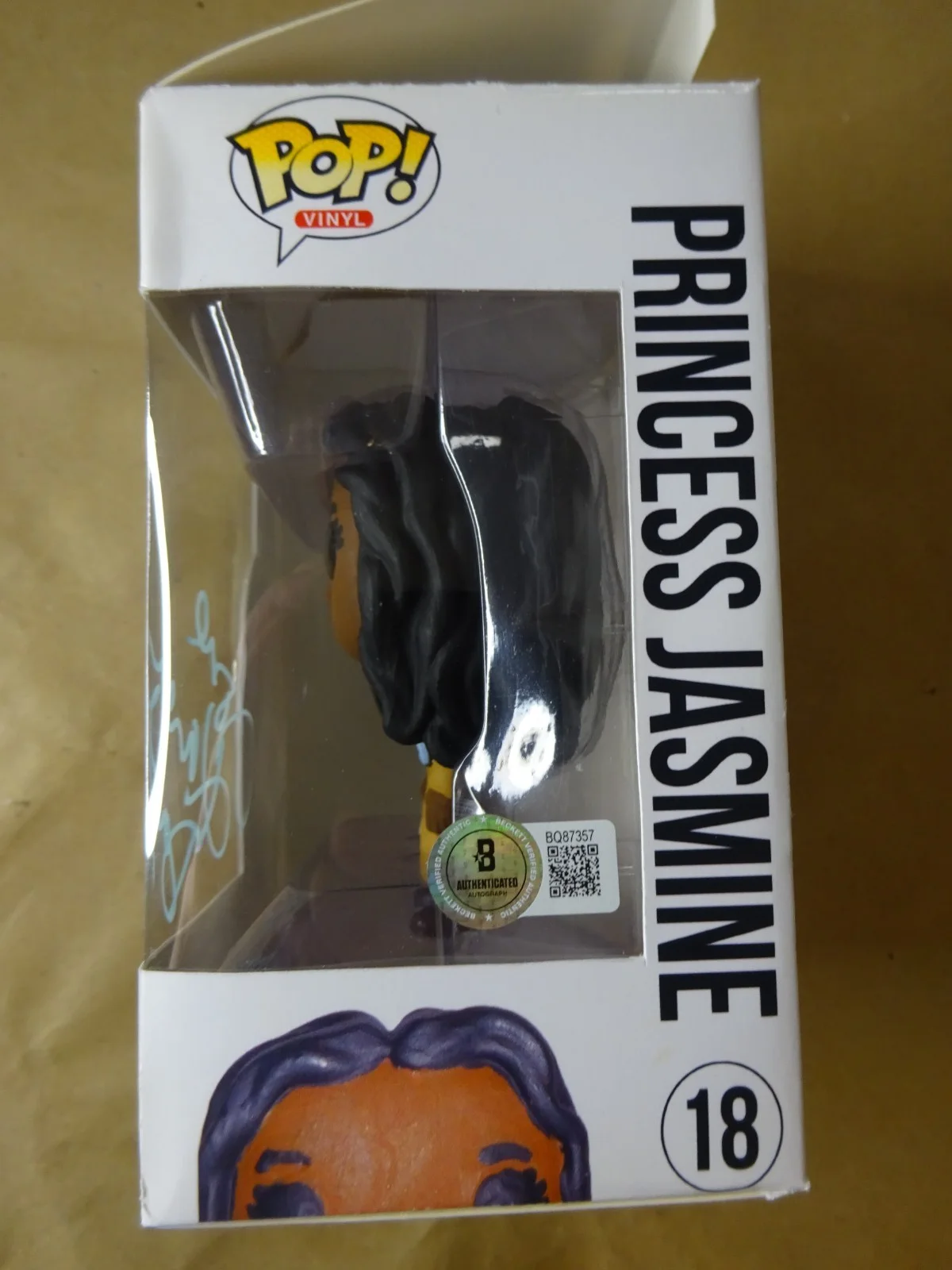 Karen David — Signed Karen Davis Princess Jasmine Once Upon A Time Custom Funko Pop BAS COA, image 3