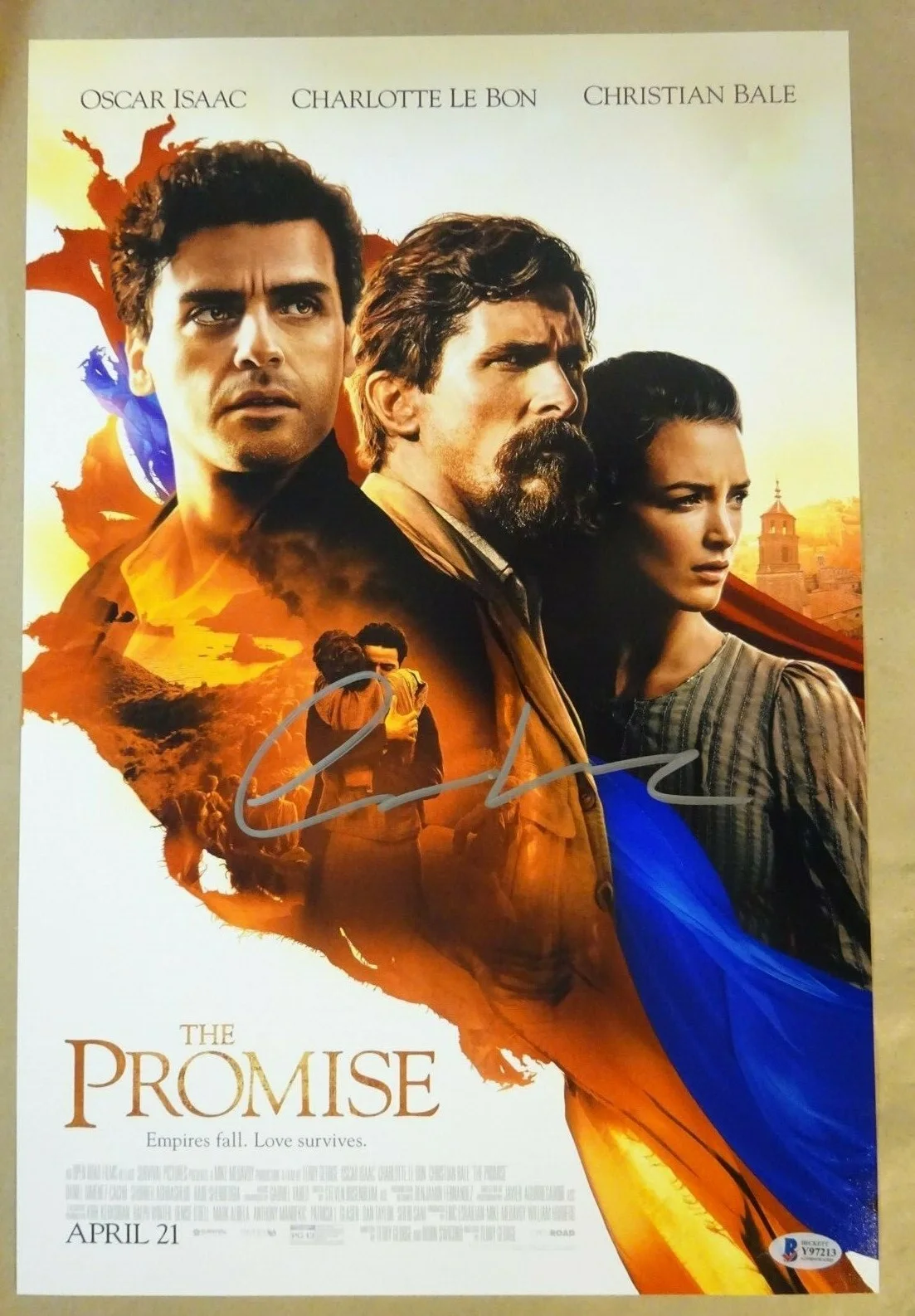 Oscar Isaac — Signed OSCAR ISAAC Autographed THE PROMISE 12"x18" Photo BECKETT BAS COA, image 2