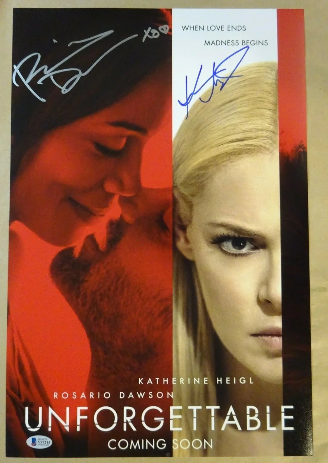 Rosario Dawson, Katherine Heigl — Signed ROSARIO DAWSON KATHERINE HEIGL UNFORGETTABLE 12x18 Photo BECKETT BAS COA, image 2