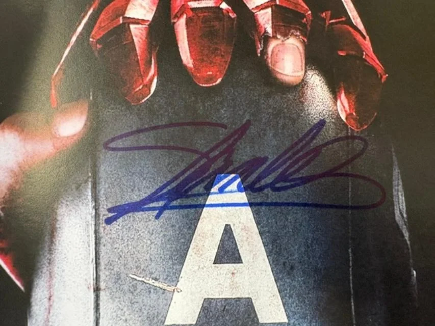 Stan Lee — Captain America Helmet Picture Autographed by Stan Lee 11 x 14, image 2