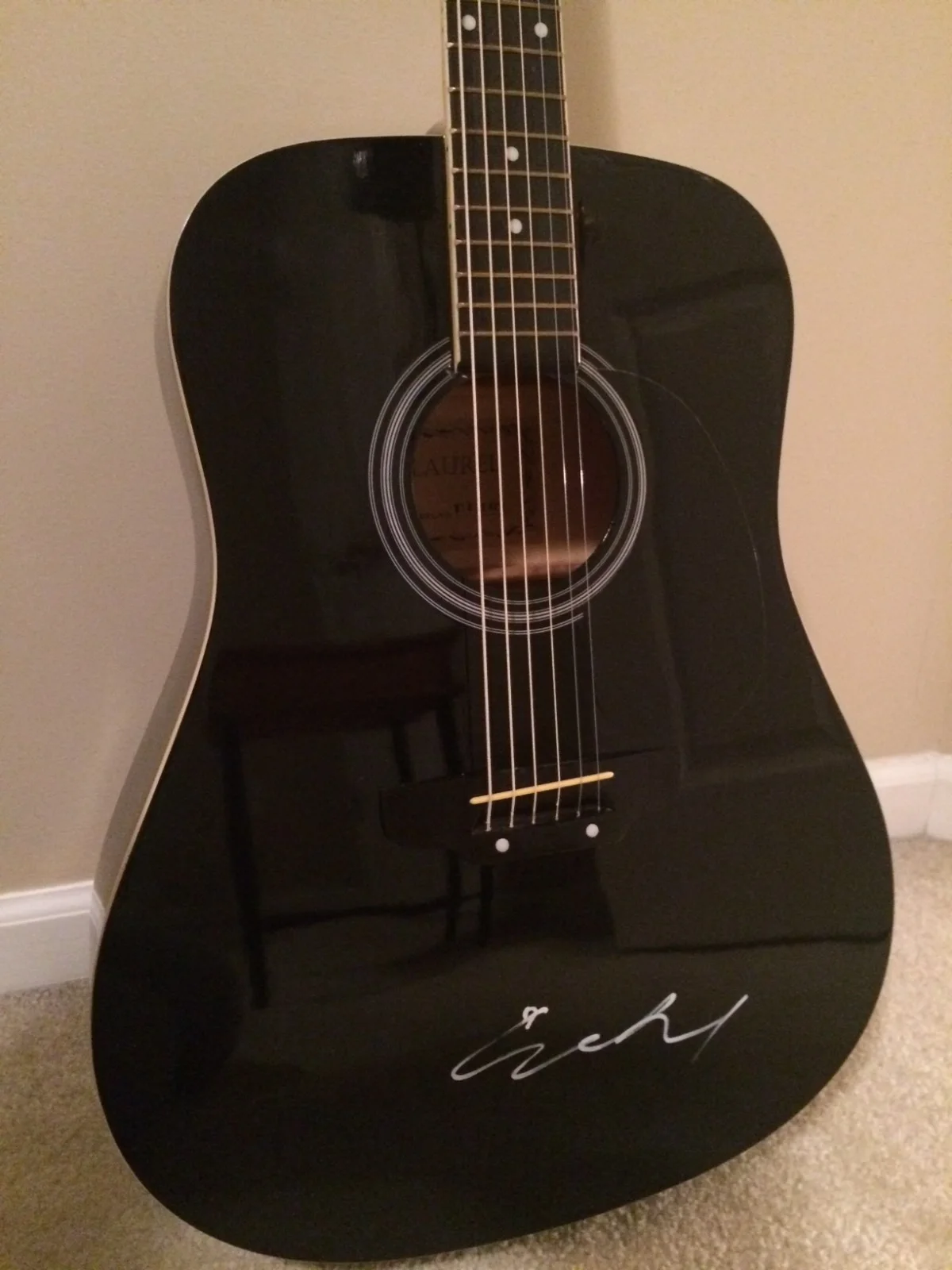 lou reed signed guitar acoustic black, image 2