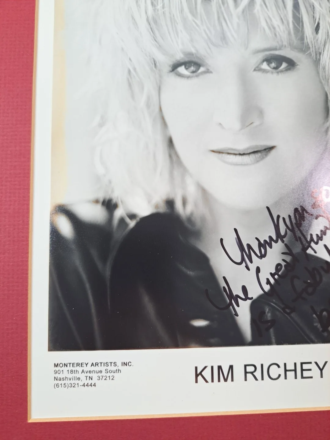 !SIGNED! Vintage Kim Richey Black & White Press Photo, изображение 5