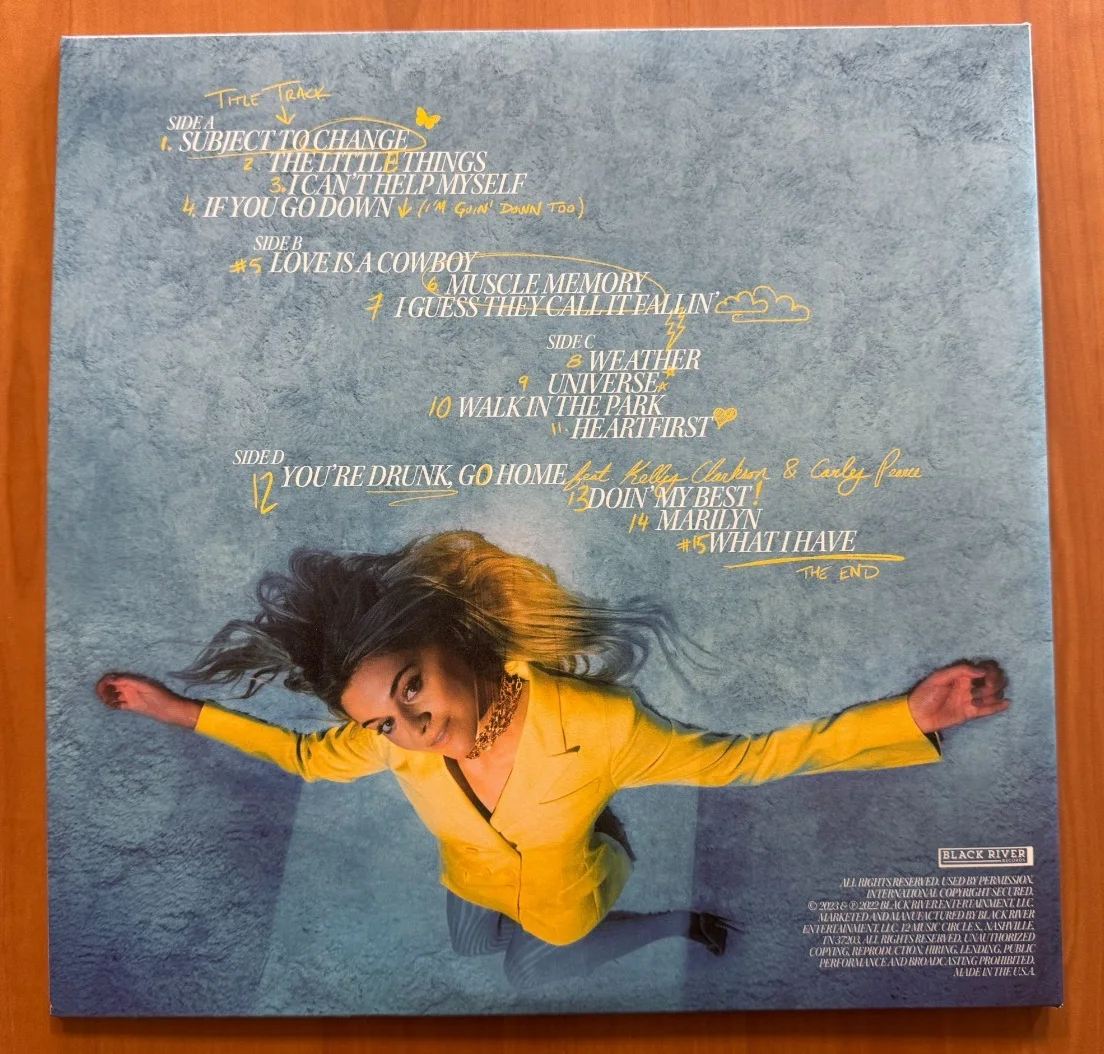 Kelsea Ballereni Signed Autographed Subject to Change Double LP, изображение 3