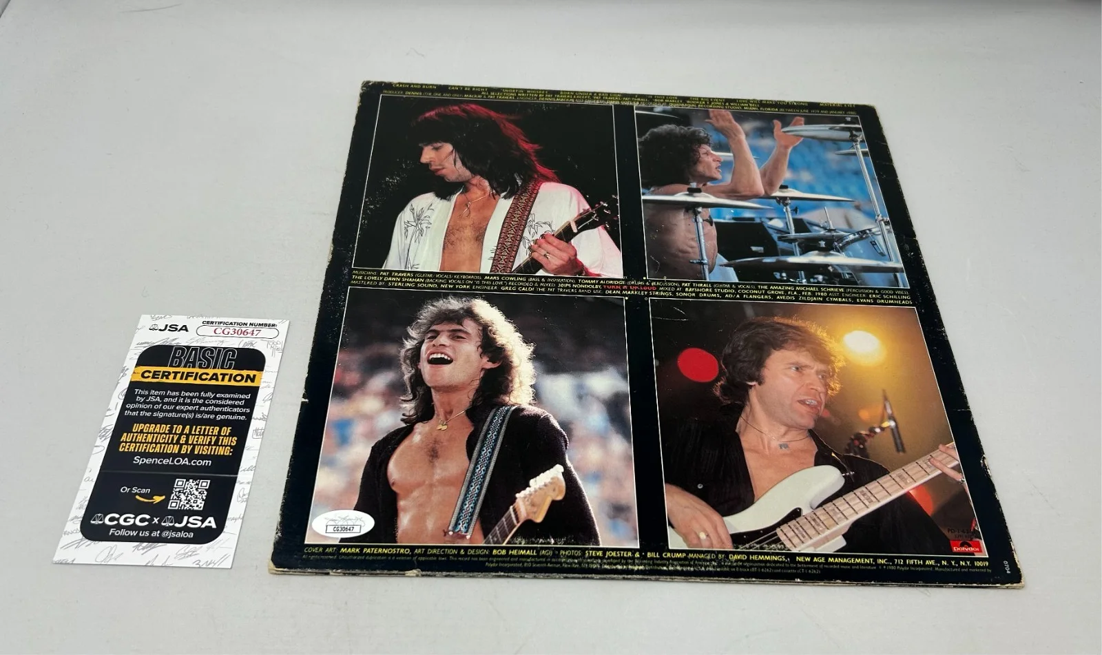 Pat Travers signed Crash and Burn Album JSA COA, image 2