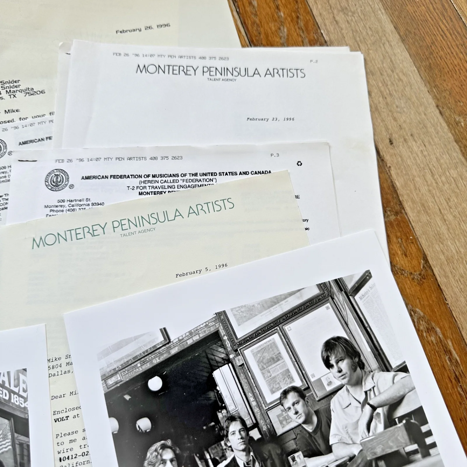 SON VOLT Dallas SONS HERMANN 3-17-96 Live Concert Contract & Rider Promo Photo, изображение 4